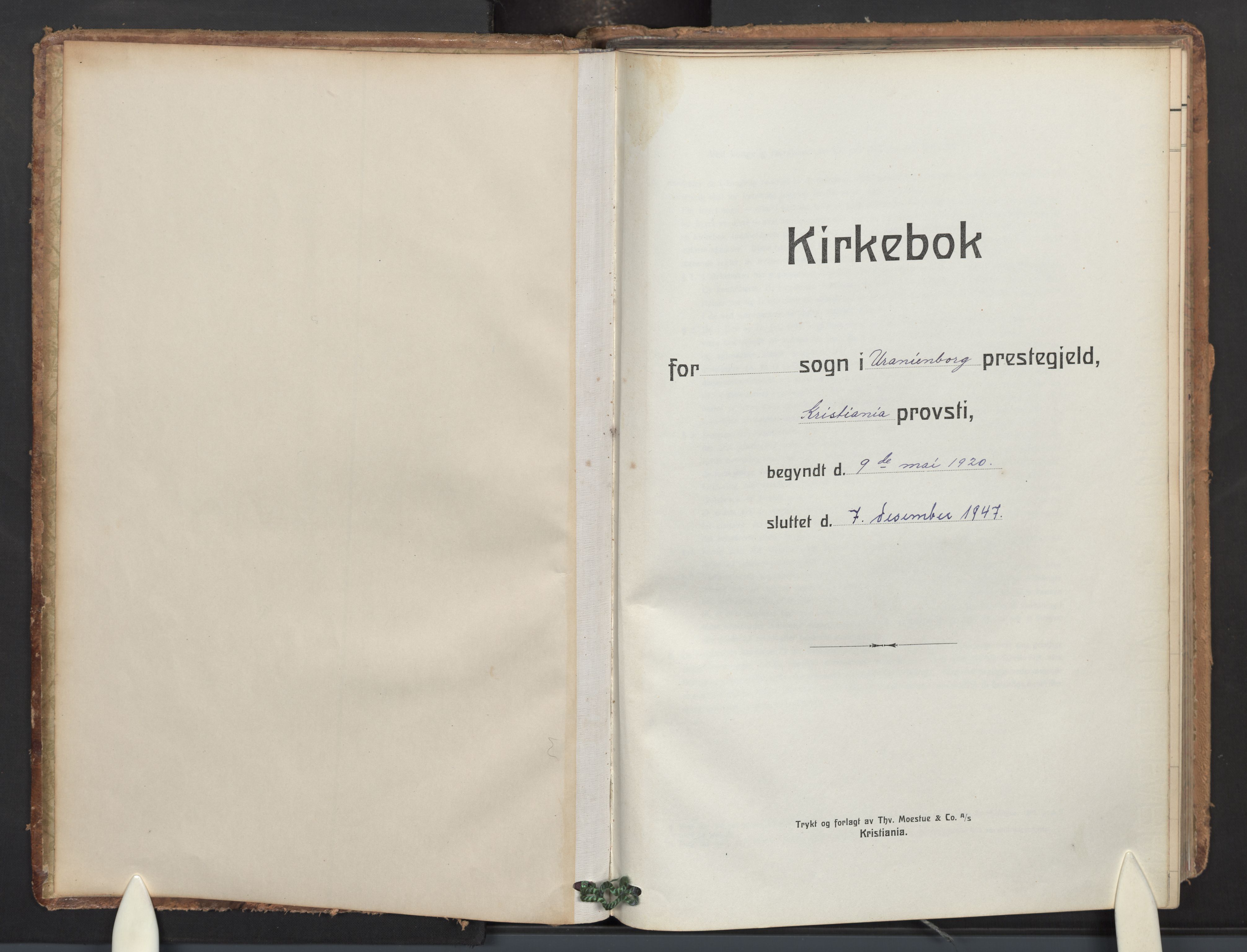 Uranienborg prestekontor Kirkebøker, SAO/A-10877/F/Fa/L0014: Parish register (official) no. I 14, 1920-1948