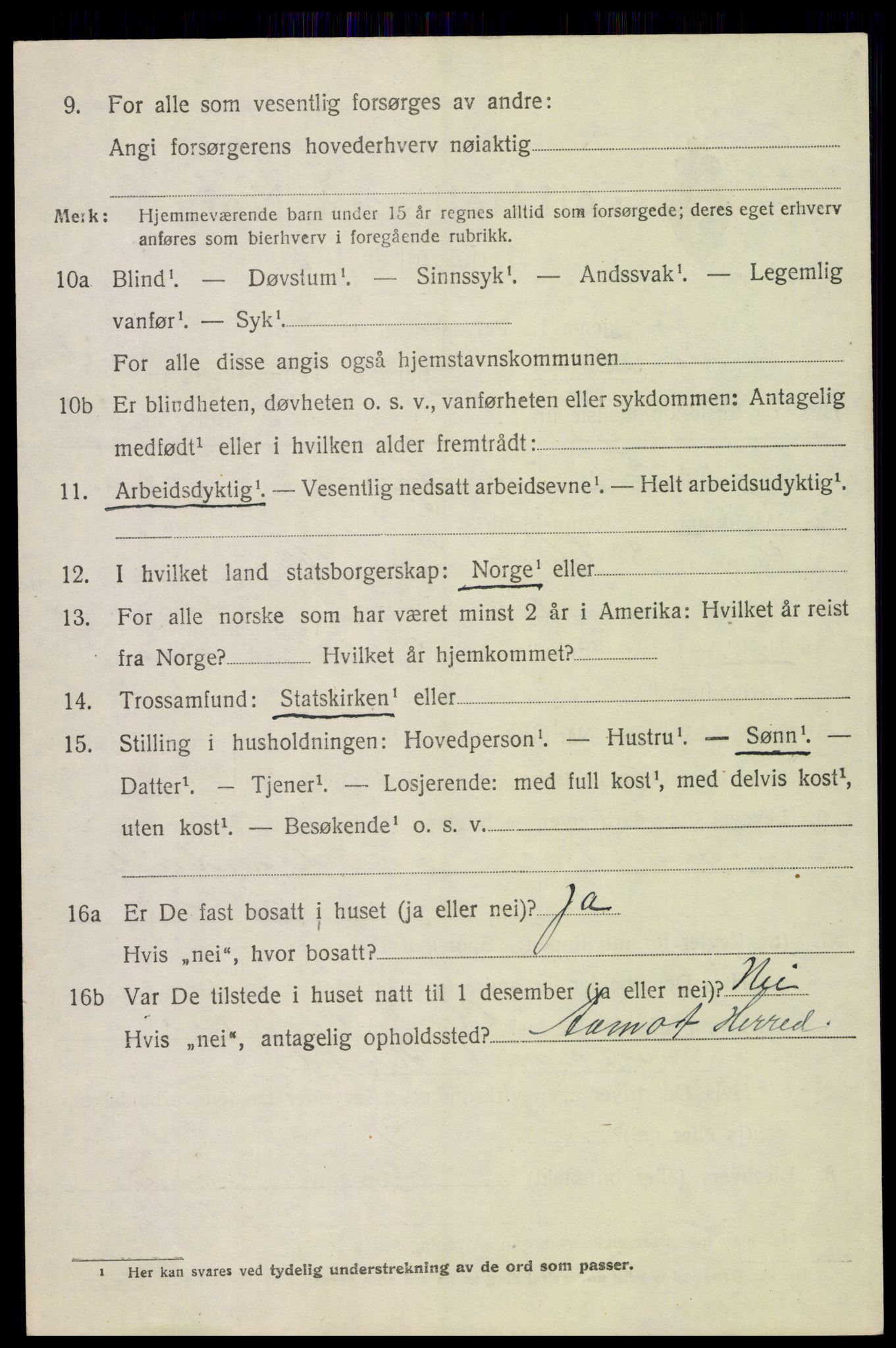 SAH, 1920 census for Tolga, 1920, p. 6244