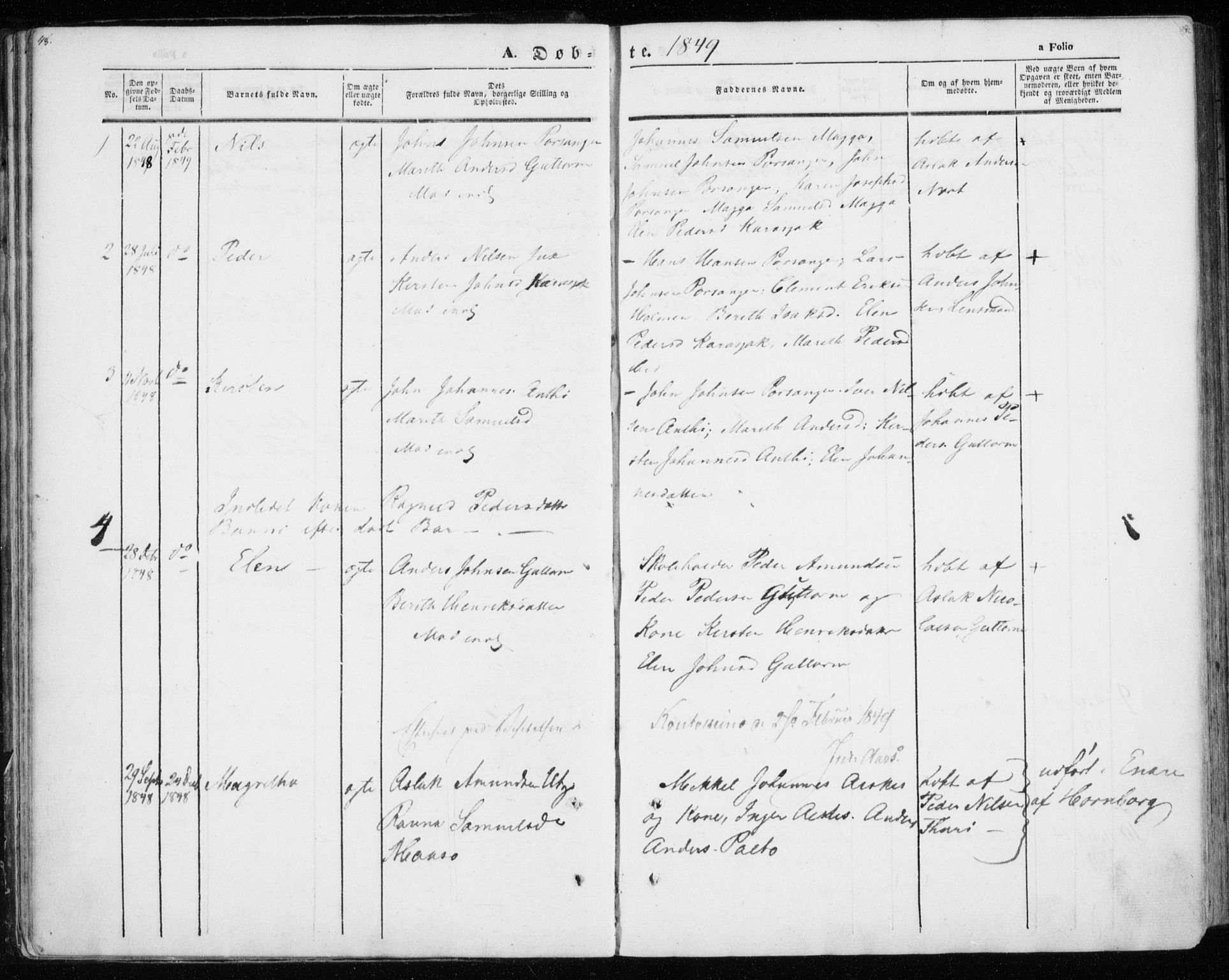 Kistrand/Porsanger sokneprestembete, SATØ/S-1351/H/Ha/L0012.kirke: Parish register (official) no. 12, 1843-1871, p. 48-49