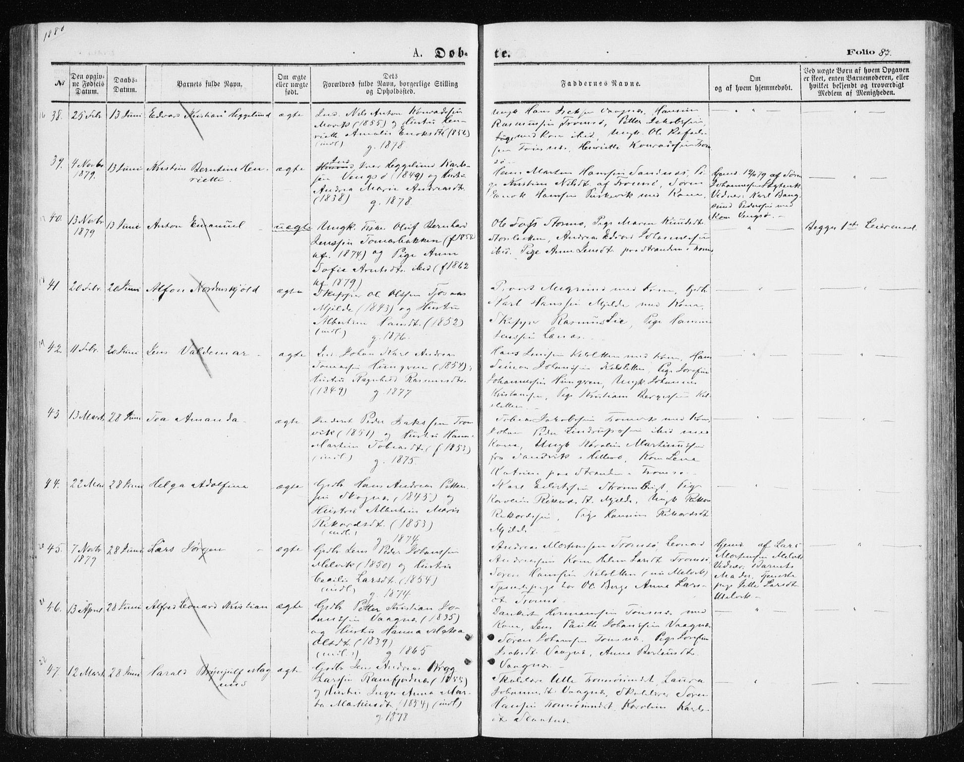 Tromsøysund sokneprestkontor, AV/SATØ-S-1304/G/Ga/L0003kirke: Parish register (official) no. 3, 1875-1880, p. 87