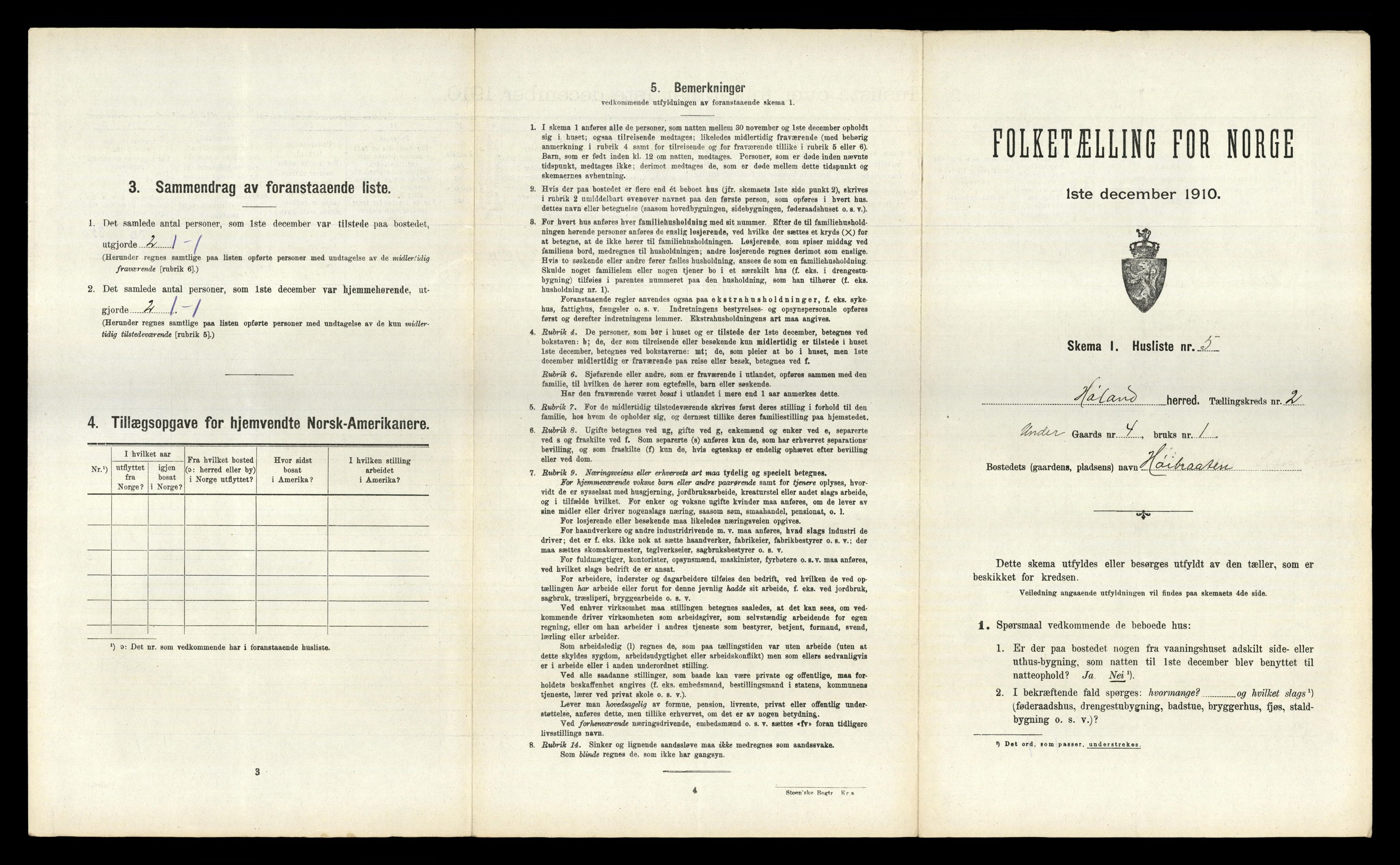 RA, 1910 census for Høland, 1910, p. 335