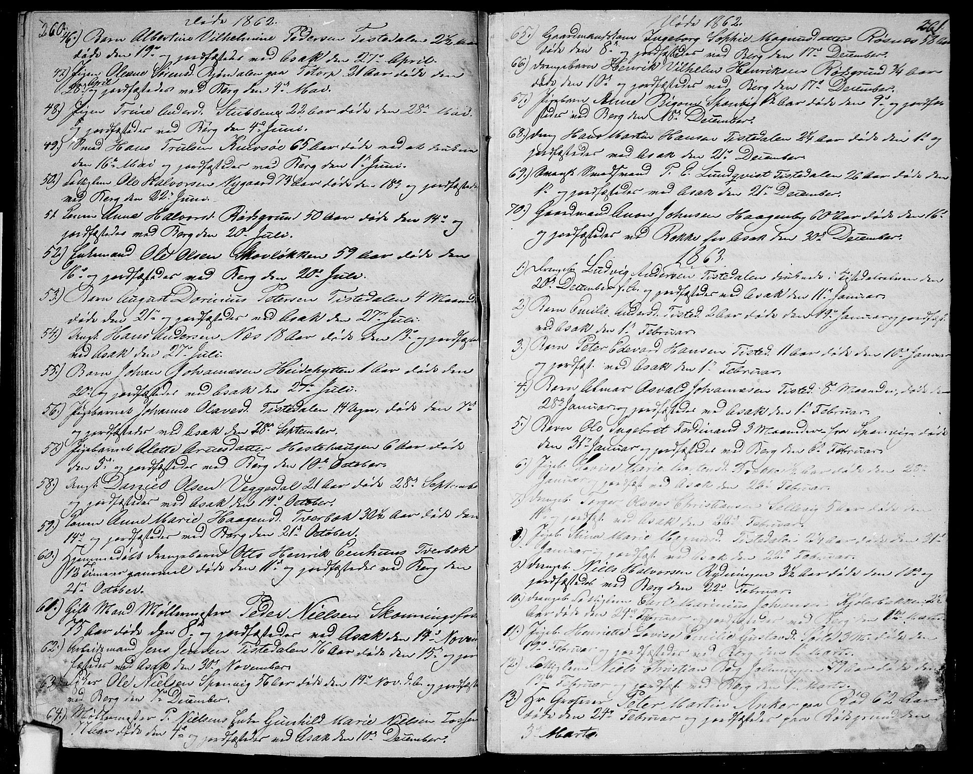 Berg prestekontor Kirkebøker, SAO/A-10902/G/Ga/L0003: Parish register (copy) no.  I 3, 1850-1866, p. 260-261