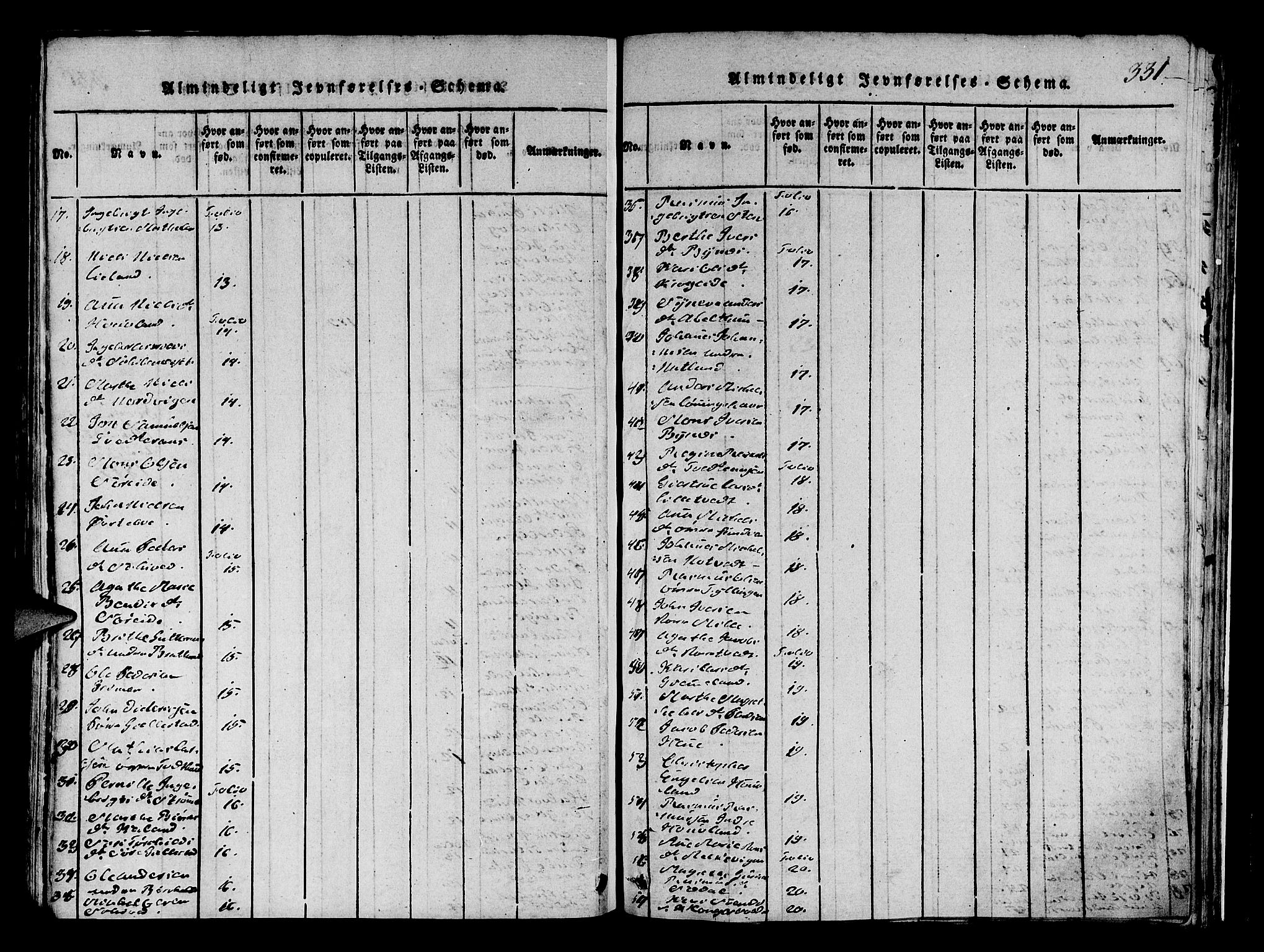 Fana Sokneprestembete, SAB/A-75101/H/Hab/Haba/L0001: Parish register (copy) no. A 1, 1816-1836, p. 331