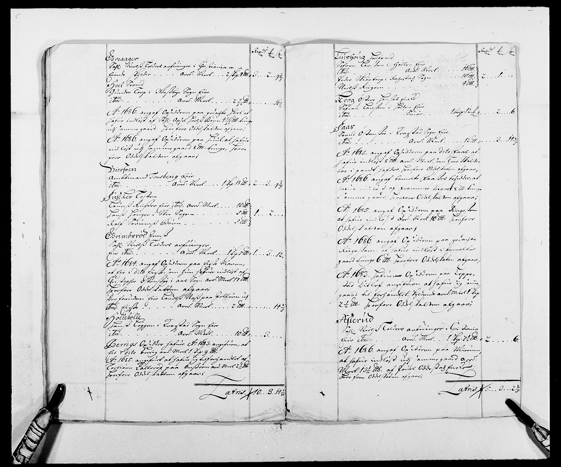 Rentekammeret inntil 1814, Reviderte regnskaper, Fogderegnskap, AV/RA-EA-4092/R02/L0105: Fogderegnskap Moss og Verne kloster, 1685-1687, p. 382