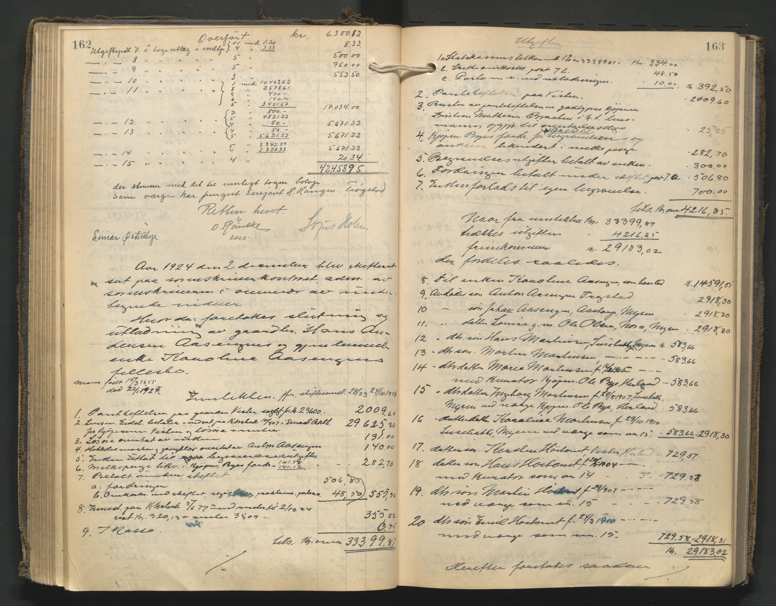 Rakkestad sorenskriveri, AV/SAO-A-10686/H/He/L0013: Skifteutlodningsprotokoller, 1922-1929, p. 162-163