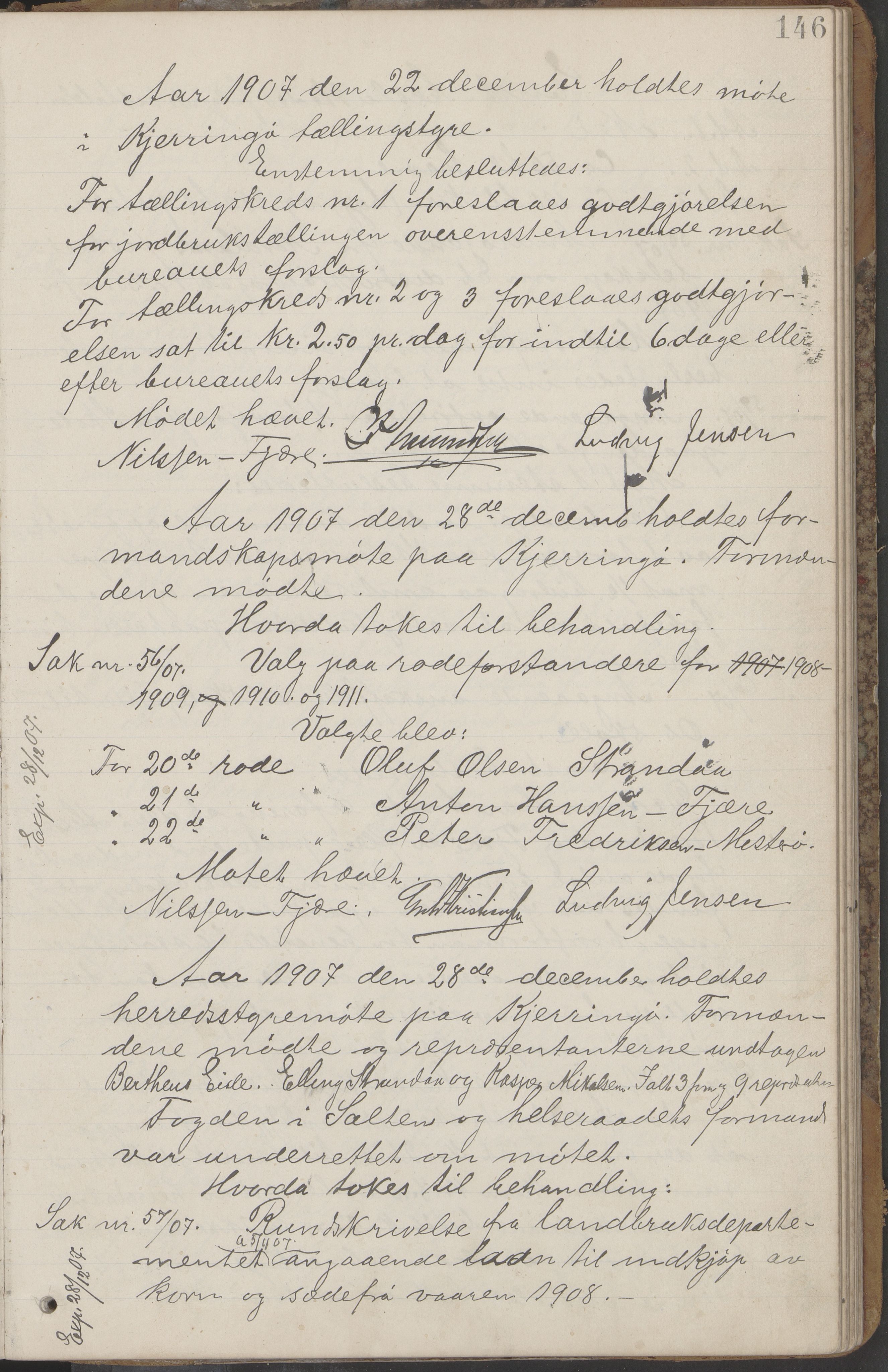 Kjerringøy kommune. Formannskapet, AIN/K-18441.150/A/Aa/L0002: Forhandlingsprotokoll Norfolden- Kjerringø formanskap, 1900-1911