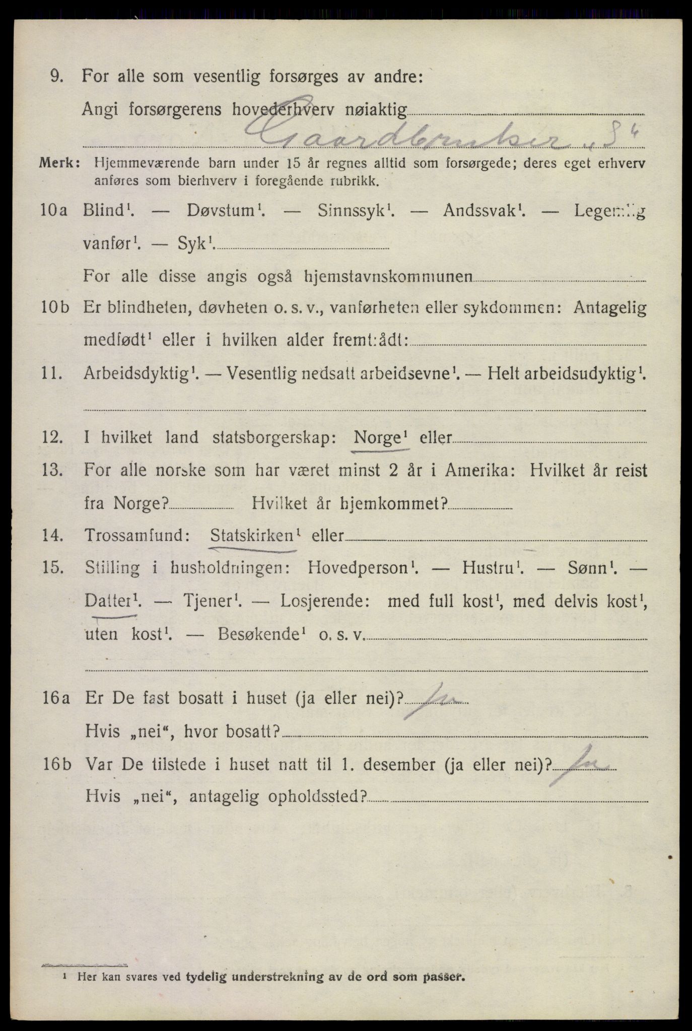 SAKO, 1920 census for Sande, 1920, p. 8947