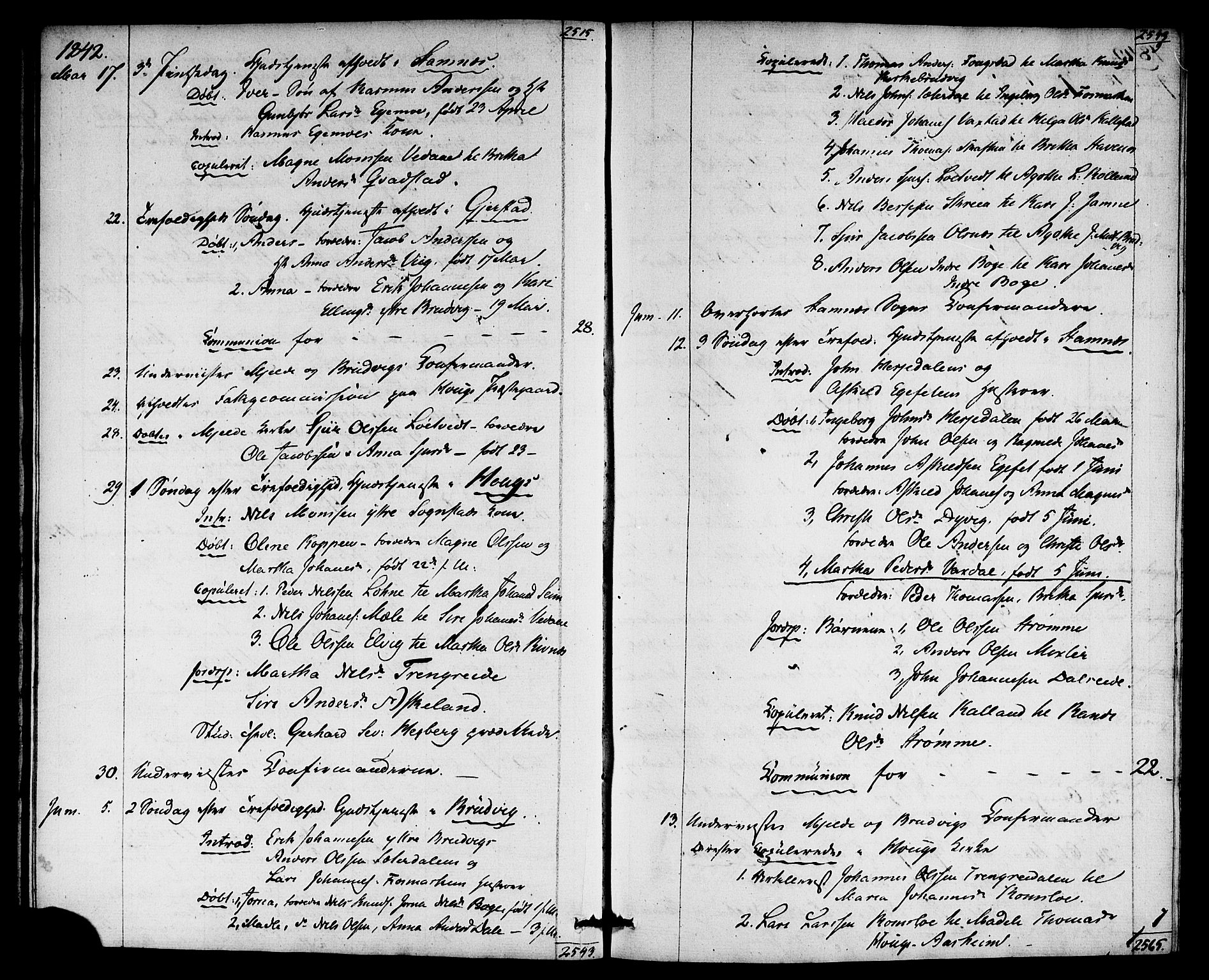 Haus sokneprestembete, SAB/A-75601: Curate's parish register no. A 2, 1841-1850, p. 9