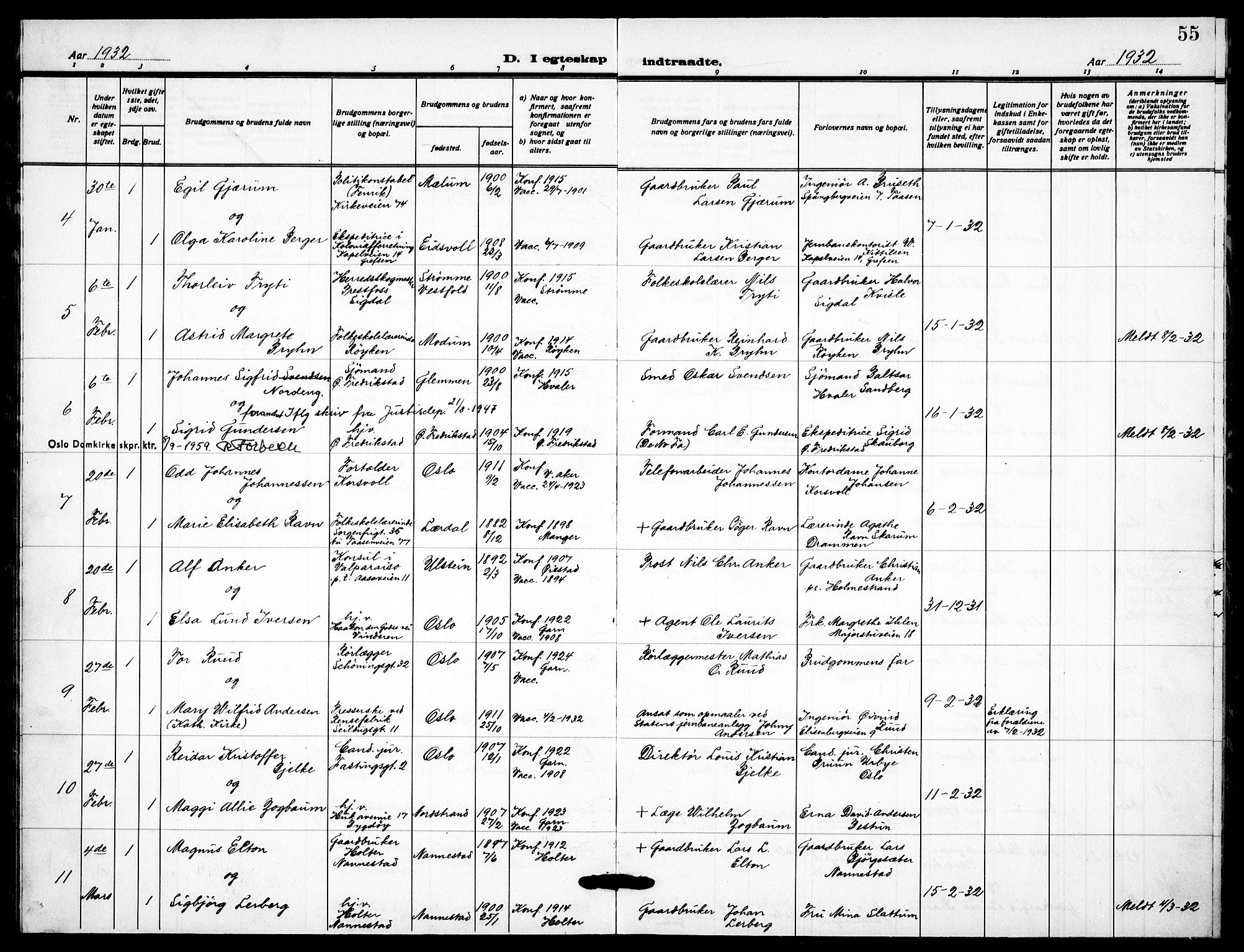 Garnisonsmenigheten Kirkebøker, AV/SAO-A-10846/F/Fa/L0019: Parish register (official) no. 19, 1928-1938, p. 55