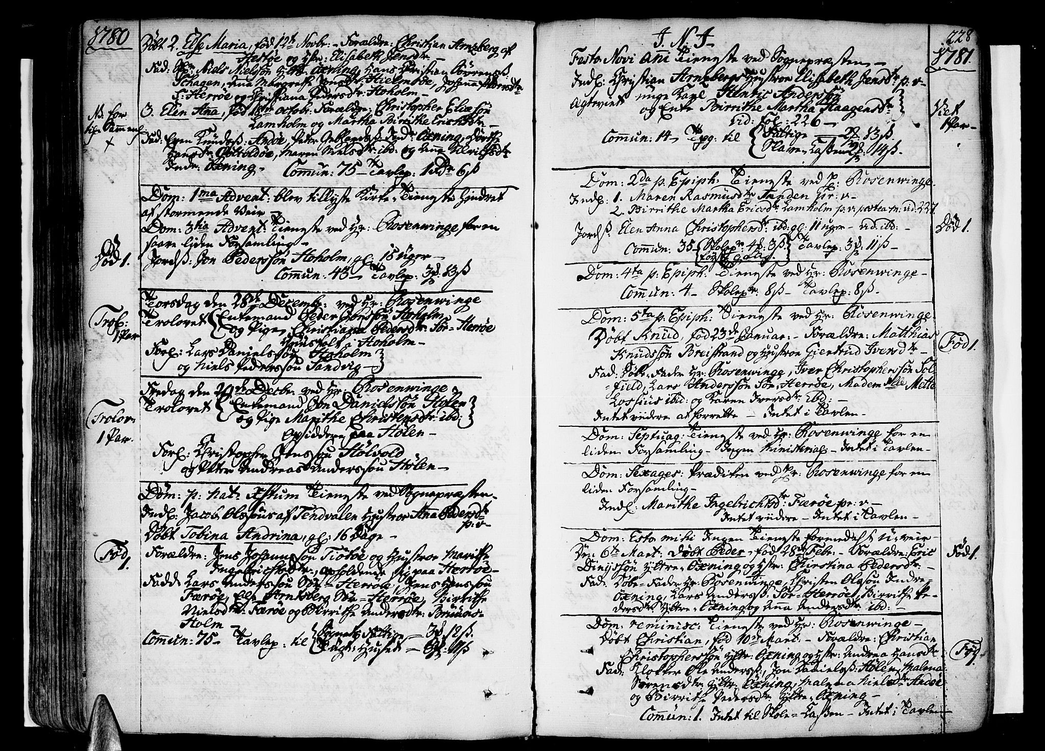 Ministerialprotokoller, klokkerbøker og fødselsregistre - Nordland, SAT/A-1459/830/L0441: Parish register (official) no. 830A07 /3, 1776-1800, p. 228