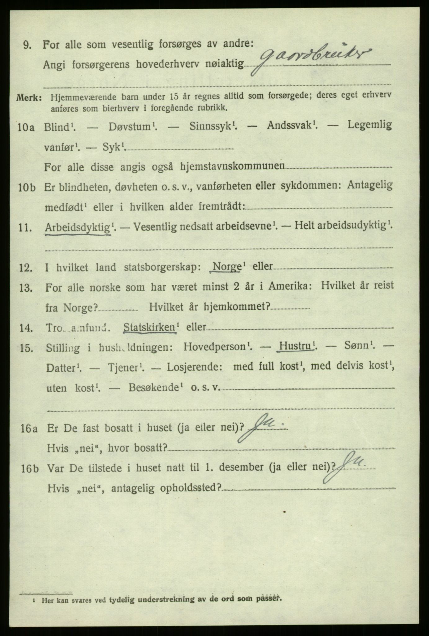 SAB, 1920 census for Fjaler, 1920, p. 7514