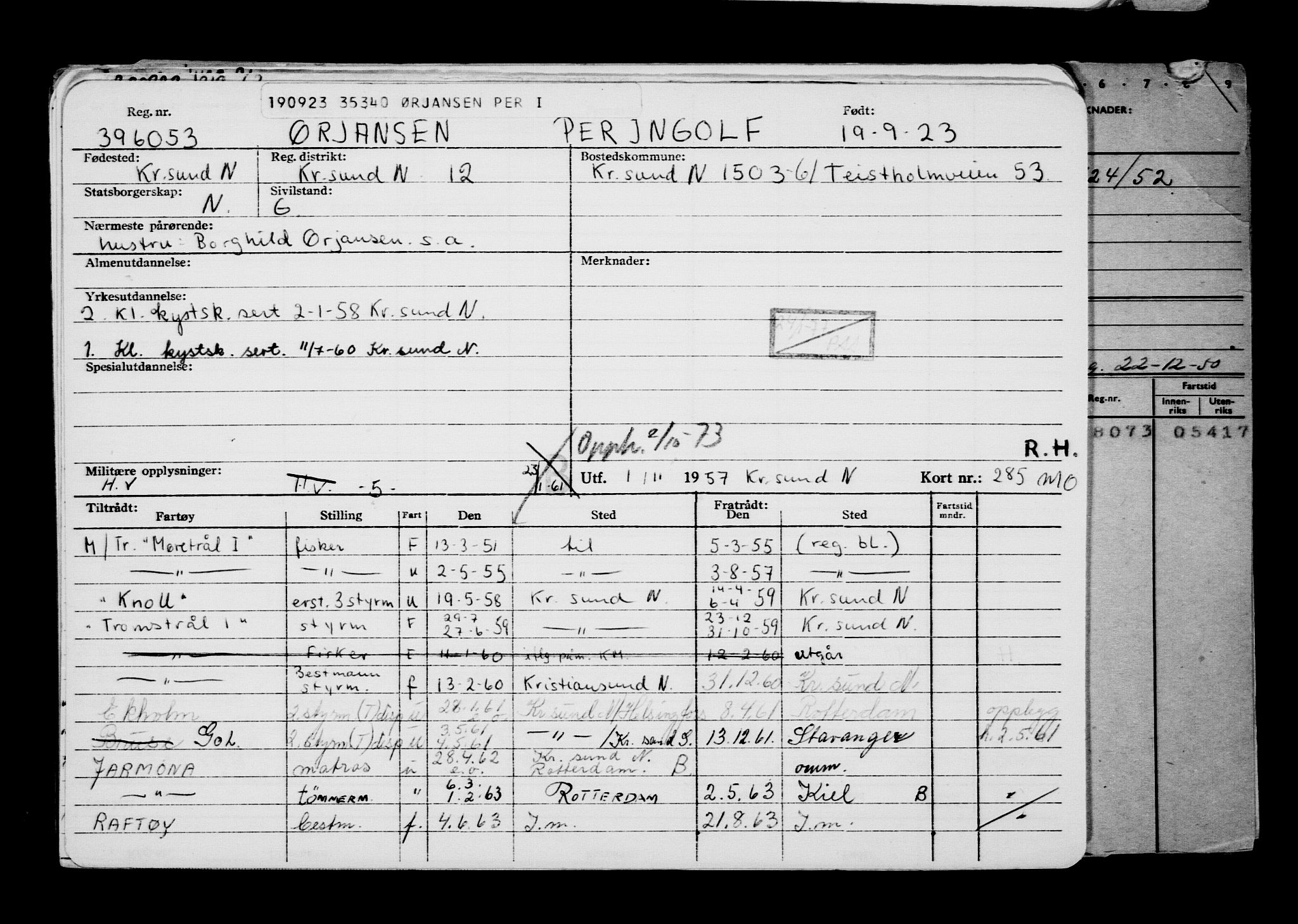 Direktoratet for sjømenn, AV/RA-S-3545/G/Gb/L0223: Hovedkort, 1923, p. 149