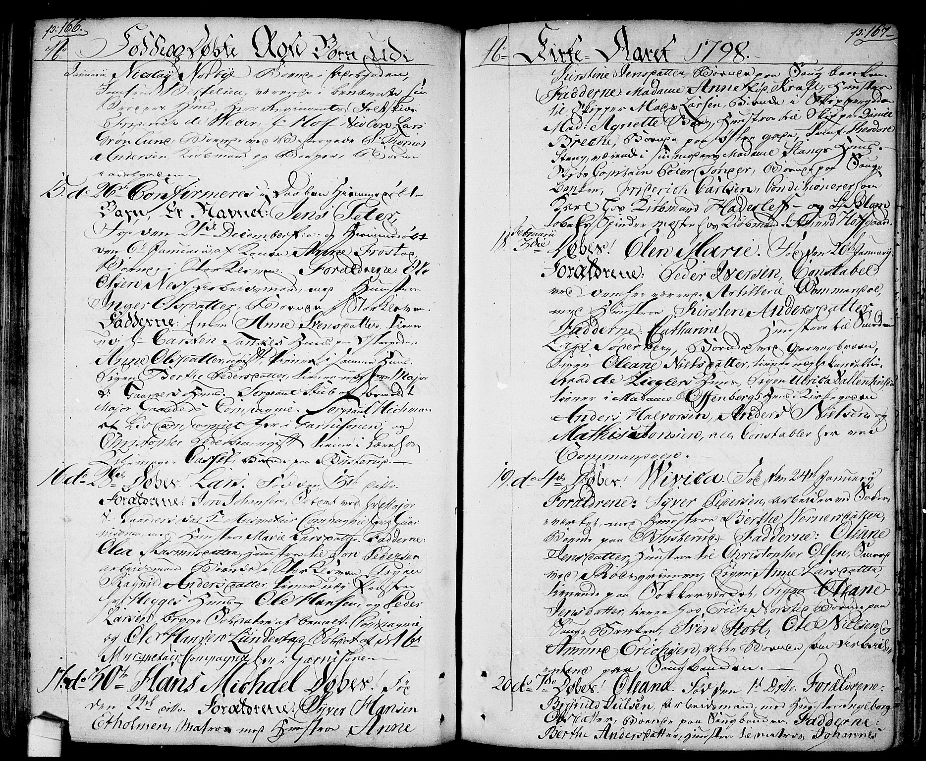 Halden prestekontor Kirkebøker, SAO/A-10909/F/Fa/L0002: Parish register (official) no. I 2, 1792-1812, p. 166-167