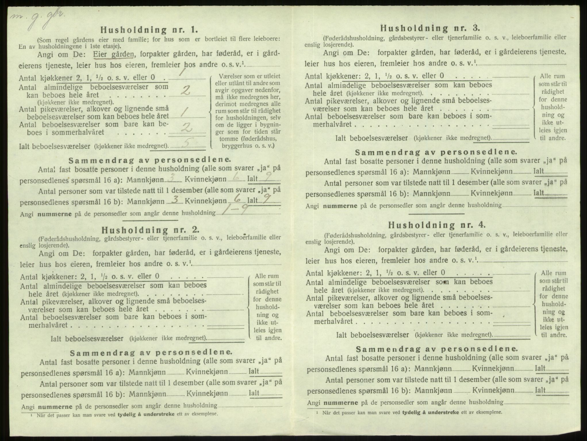 SAB, 1920 census for Gulen, 1920, p. 816