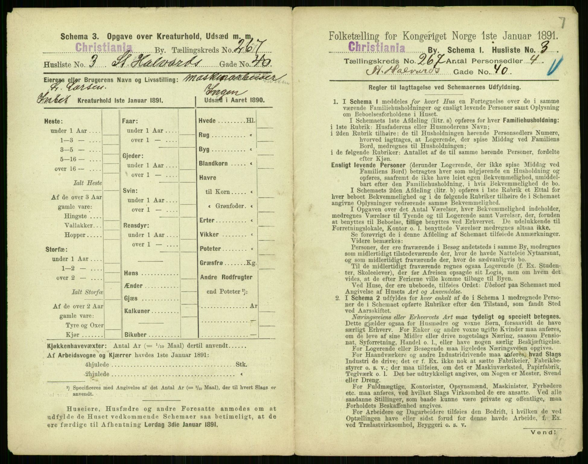 RA, 1891 census for 0301 Kristiania, 1891, p. 161465