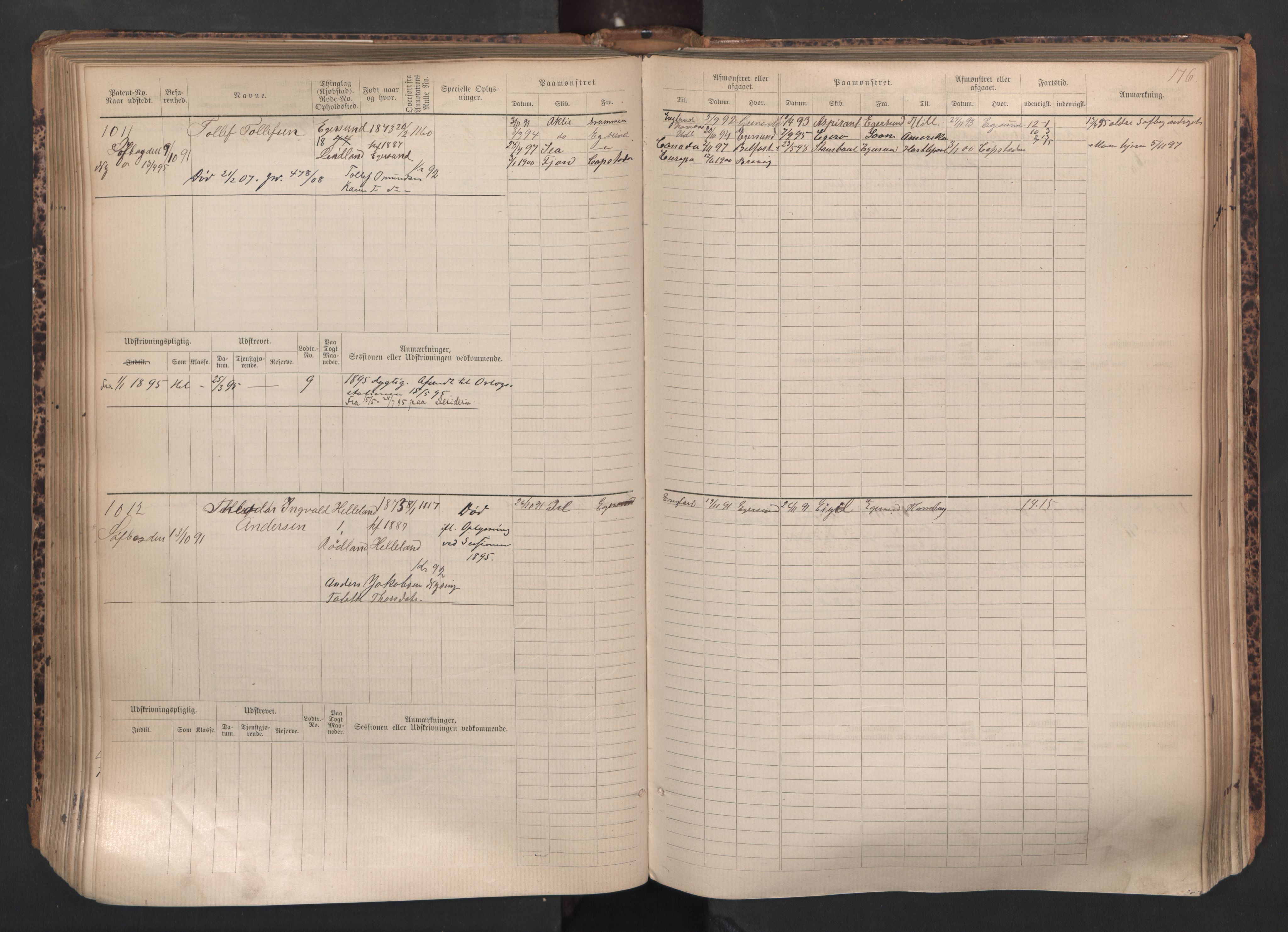 Egersund mønstringskrets, AV/SAK-2031-0019/F/Fb/L0002: Hovedrulle nr 667-1330, O-4, 1880-1940, p. 177