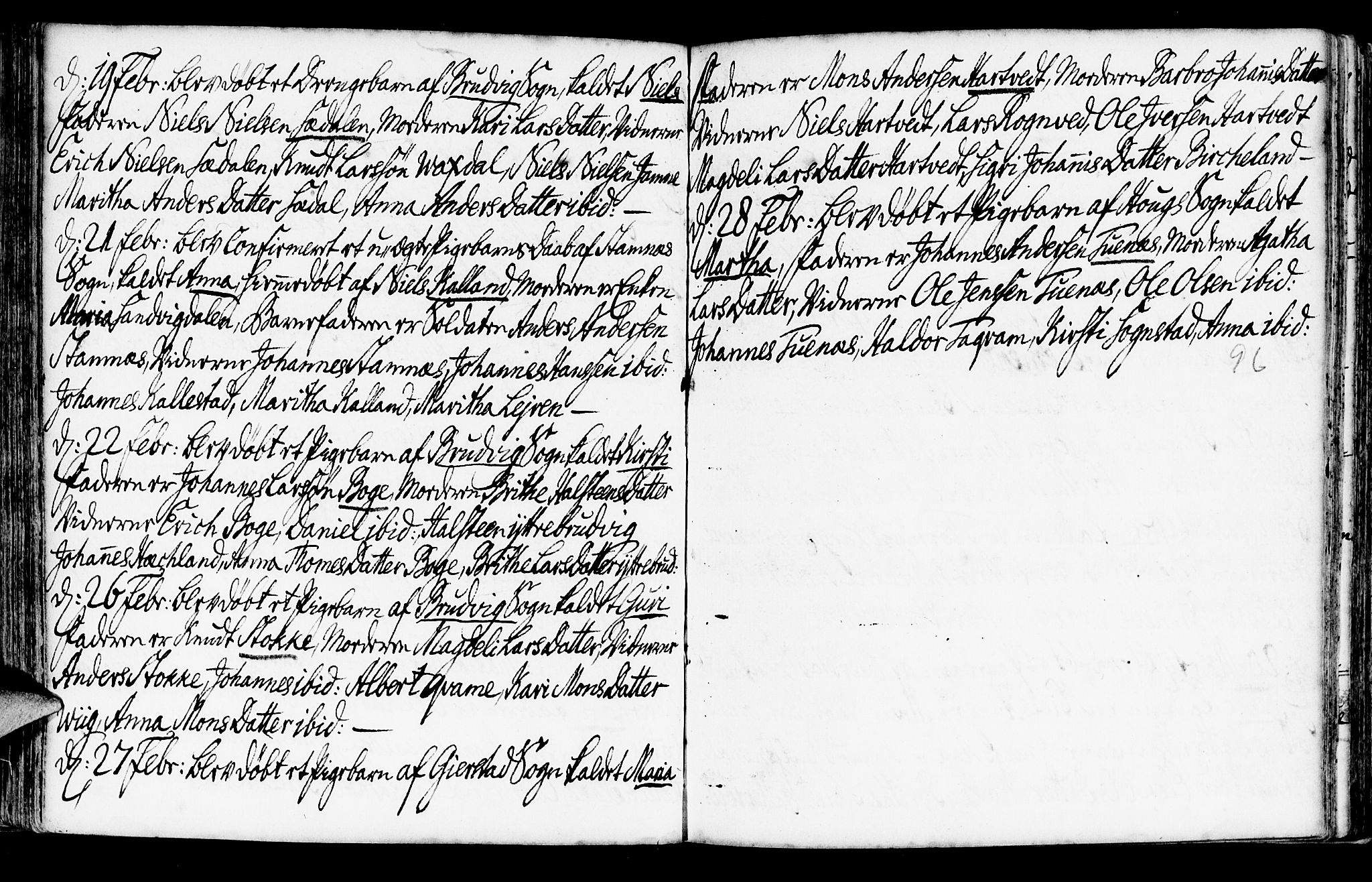 Haus sokneprestembete, AV/SAB-A-75601/H/Haa: Parish register (official) no. A 6, 1748-1758, p. 96