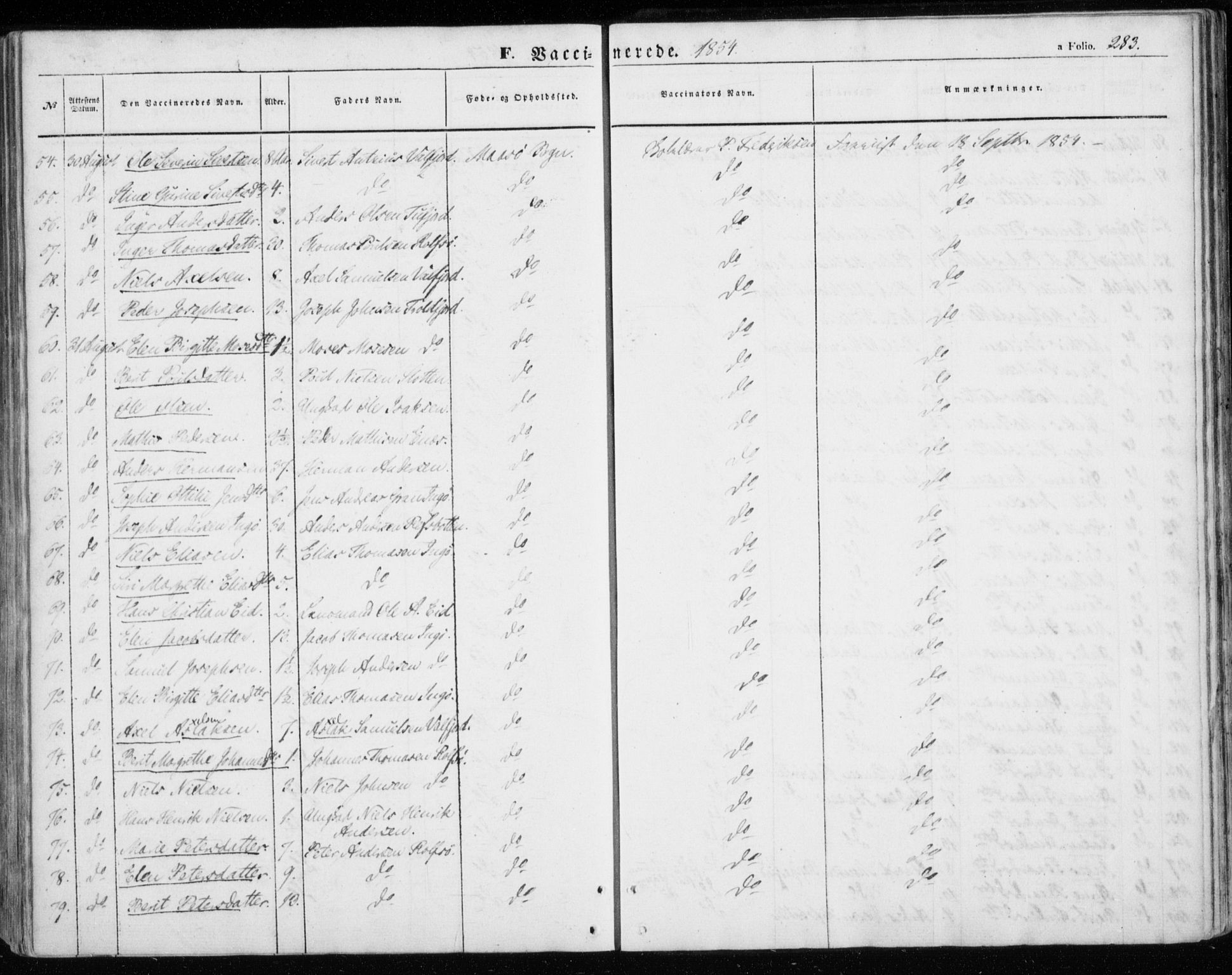 Måsøy sokneprestkontor, AV/SATØ-S-1348/H/Ha/L0002kirke: Parish register (official) no. 2, 1852-1865, p. 283