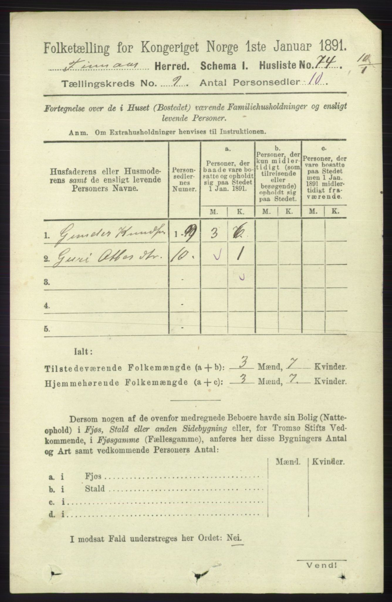 RA, 1891 census for 1218 Finnås, 1891, p. 3929