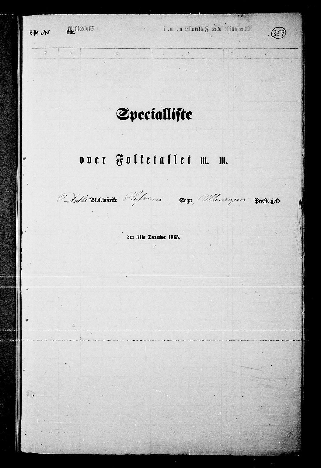 RA, 1865 census for Ullensaker, 1865, p. 305