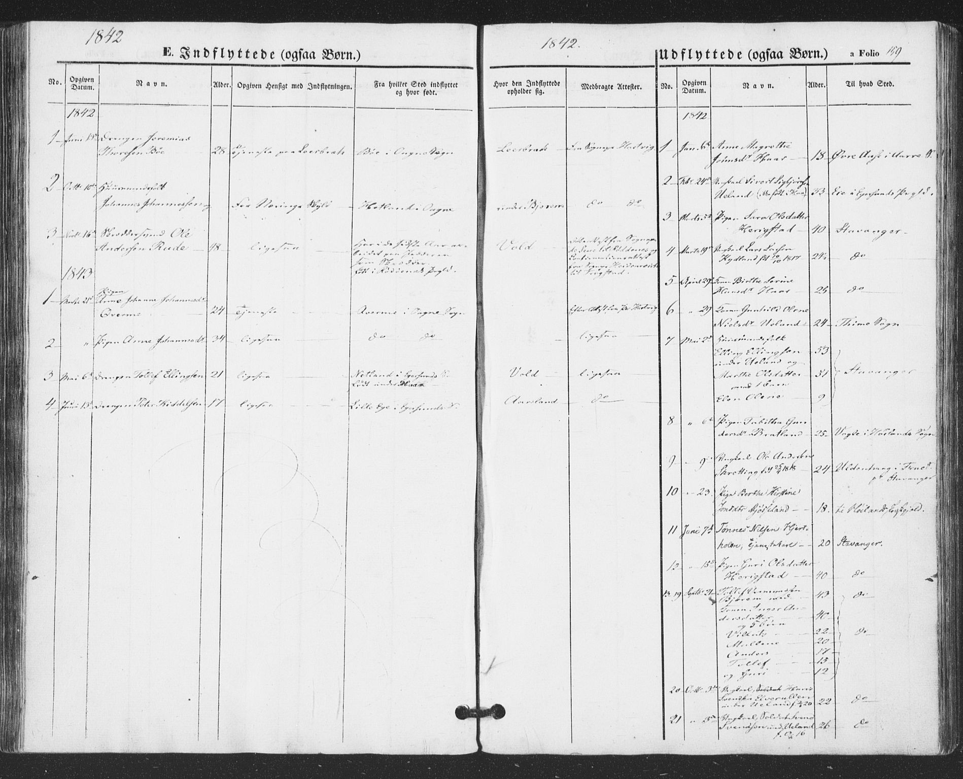 Hå sokneprestkontor, SAST/A-101801/001/30BA/L0007: Parish register (official) no. A 6, 1842-1855, p. 159