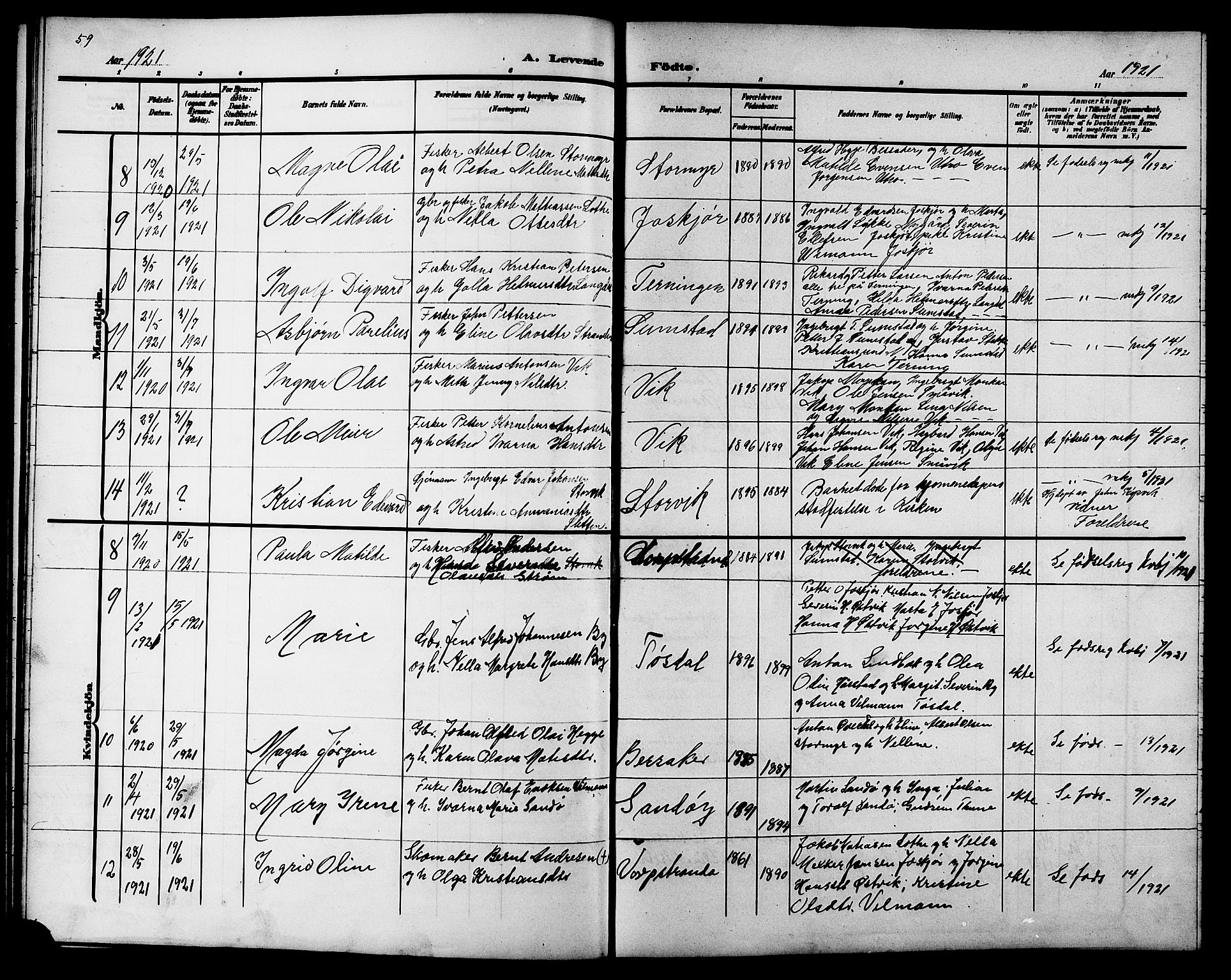 Ministerialprotokoller, klokkerbøker og fødselsregistre - Sør-Trøndelag, AV/SAT-A-1456/657/L0717: Parish register (copy) no. 657C04, 1904-1923, p. 59