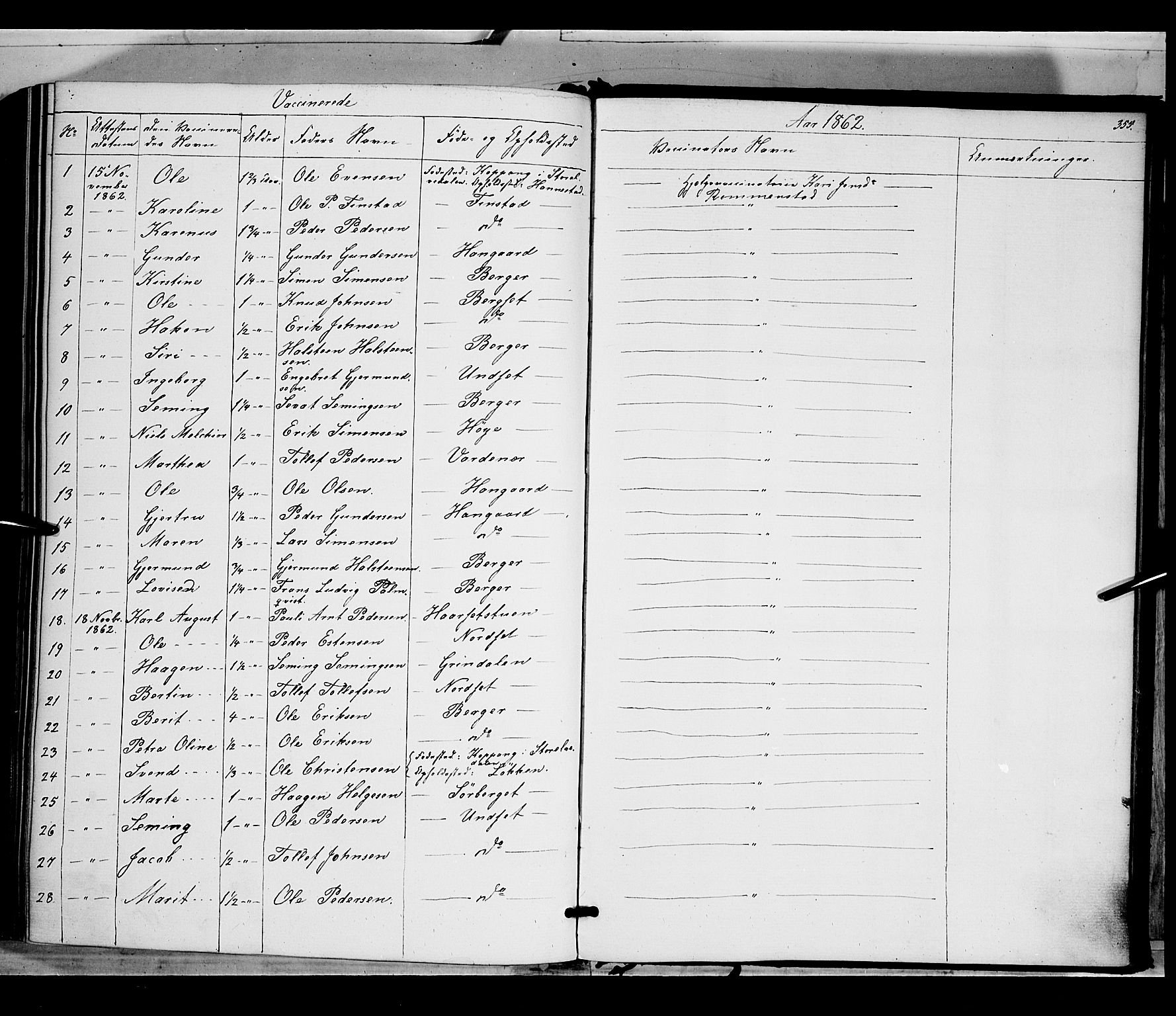 Rendalen prestekontor, SAH/PREST-054/H/Ha/Haa/L0005: Parish register (official) no. 5, 1853-1866, p. 355