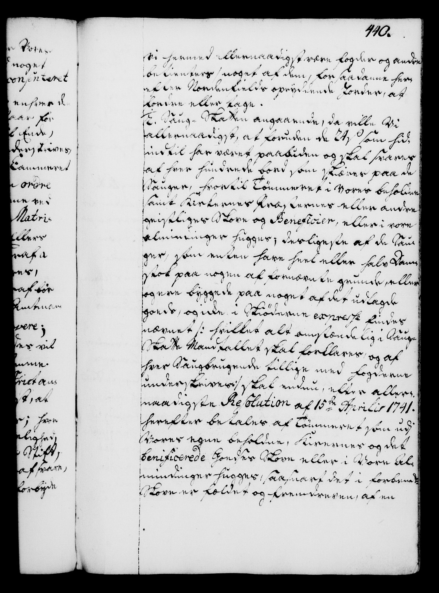 Rentekammeret, Kammerkanselliet, AV/RA-EA-3111/G/Gg/Gga/L0005: Norsk ekspedisjonsprotokoll med register (merket RK 53.5), 1741-1749, p. 440