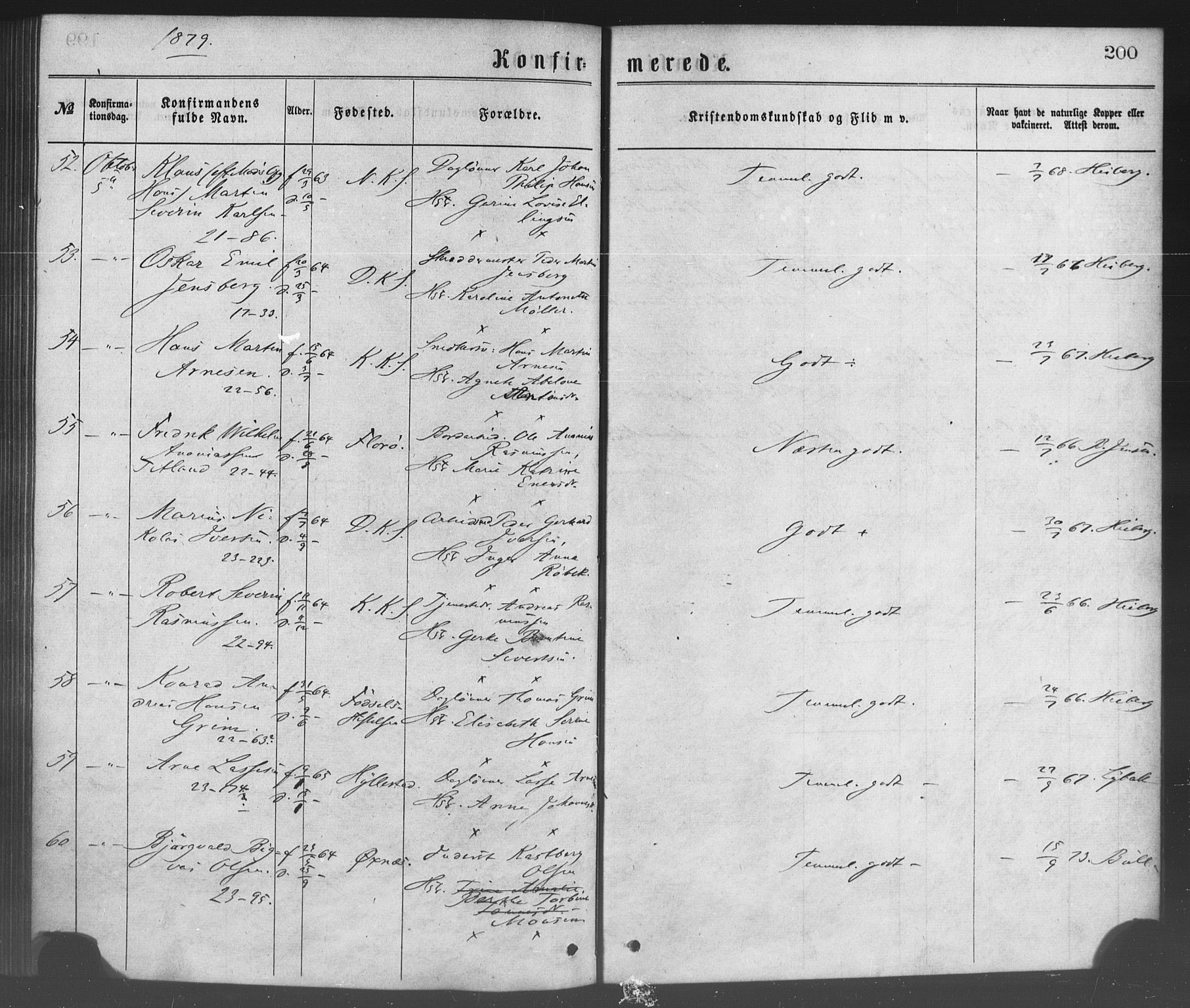 Korskirken sokneprestembete, AV/SAB-A-76101/H/Haa/L0028: Parish register (official) no. C 4, 1868-1879, p. 200