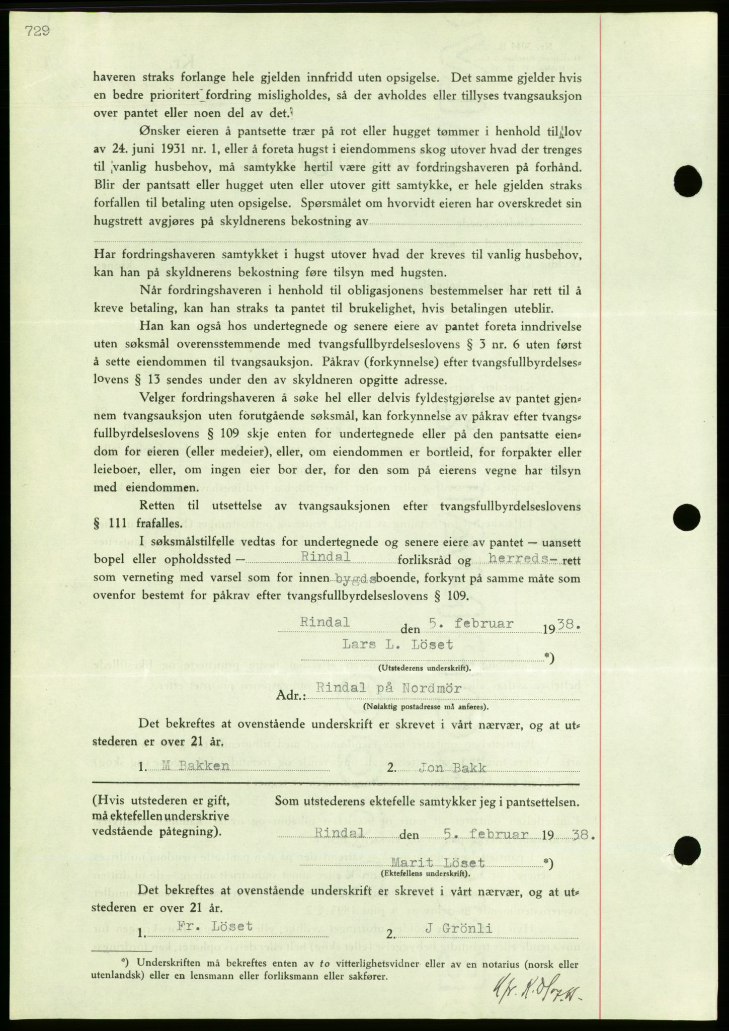 Nordmøre sorenskriveri, AV/SAT-A-4132/1/2/2Ca/L0092: Mortgage book no. B82, 1937-1938, Diary no: : 385/1938