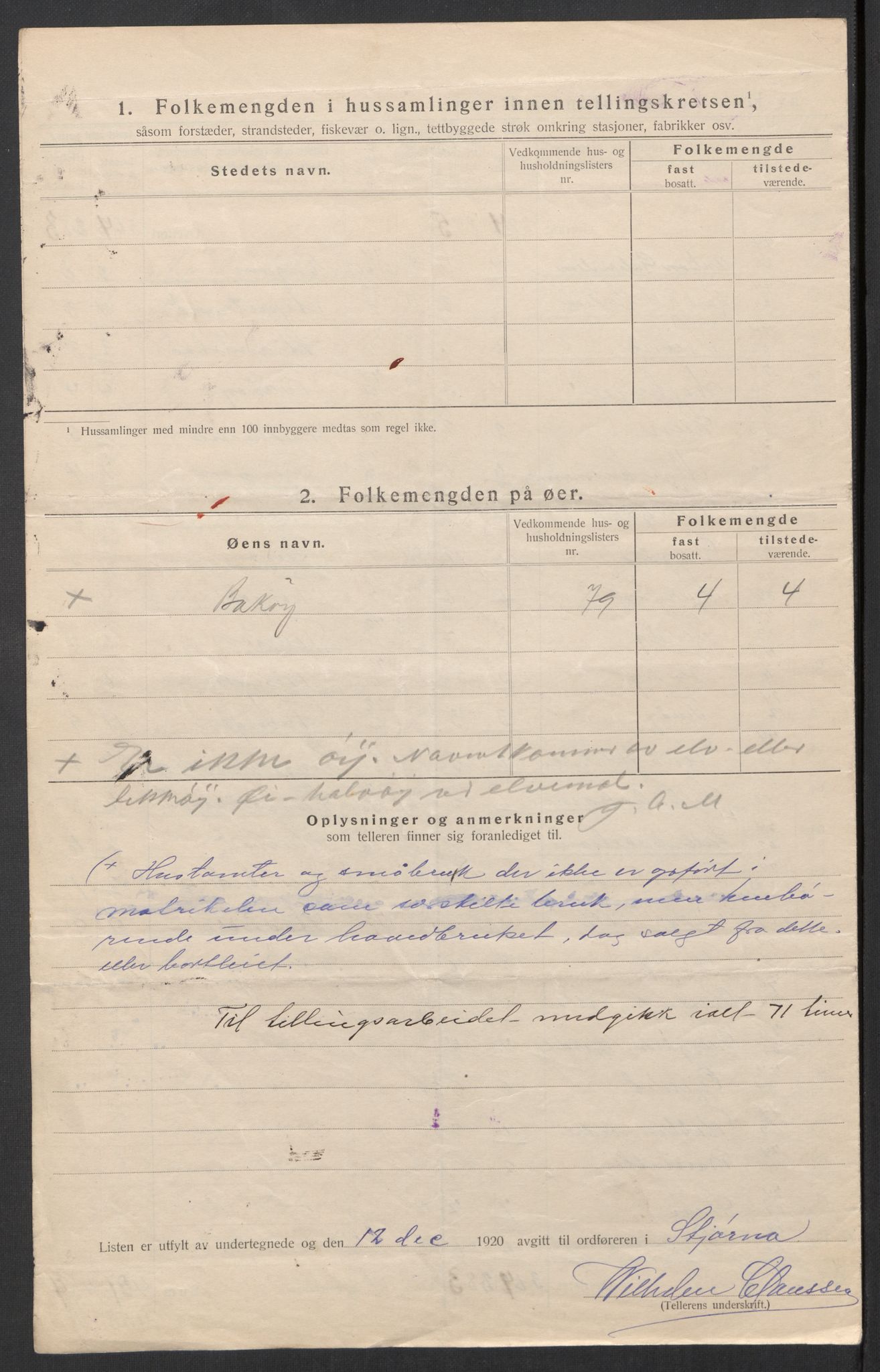 SAT, 1920 census for Stjørna, 1920, p. 25