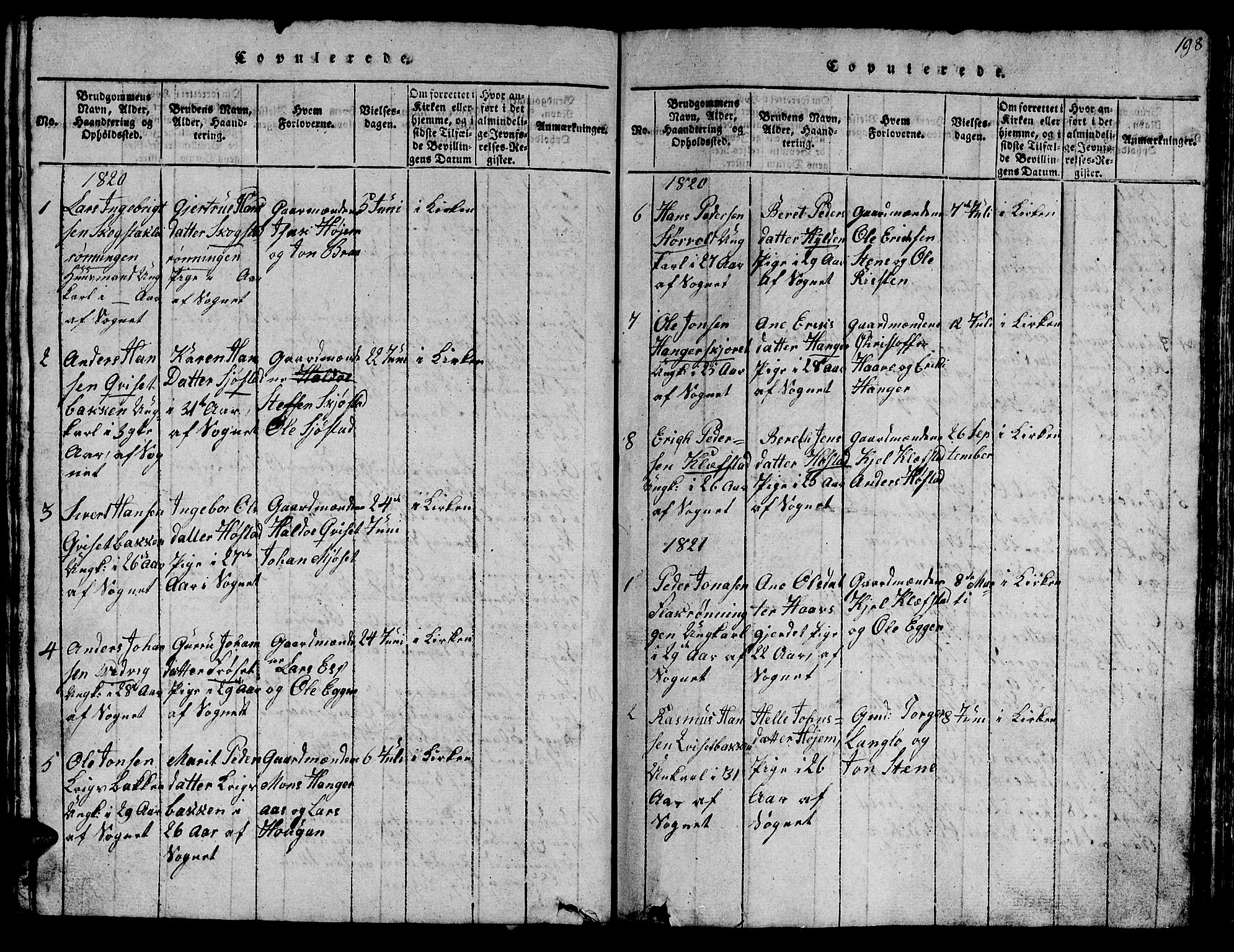 Ministerialprotokoller, klokkerbøker og fødselsregistre - Sør-Trøndelag, SAT/A-1456/612/L0385: Parish register (copy) no. 612C01, 1816-1845, p. 198