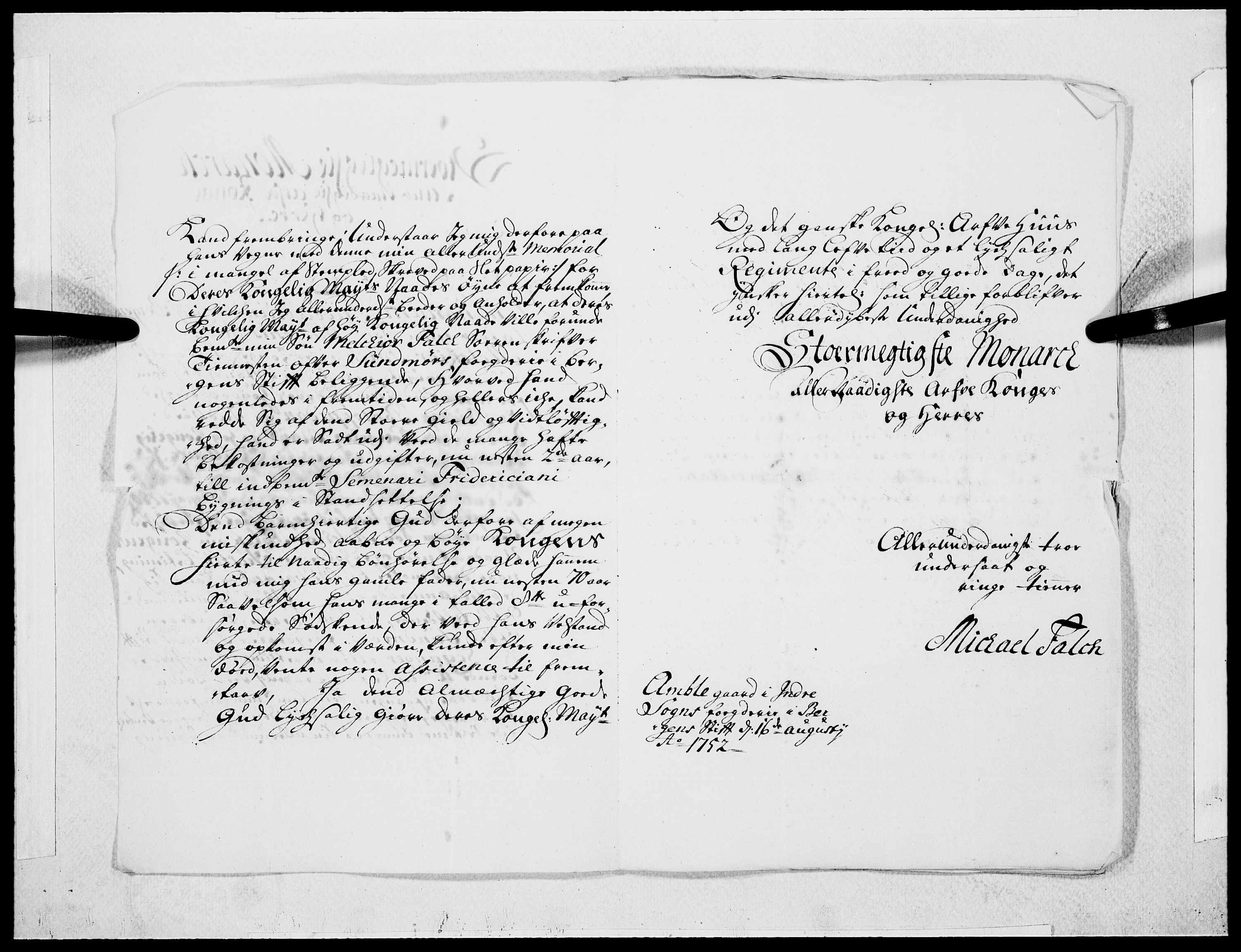Danske Kanselli 1572-1799, AV/RA-EA-3023/F/Fc/Fcc/Fcca/L0162: Norske innlegg 1572-1799, 1752, p. 282