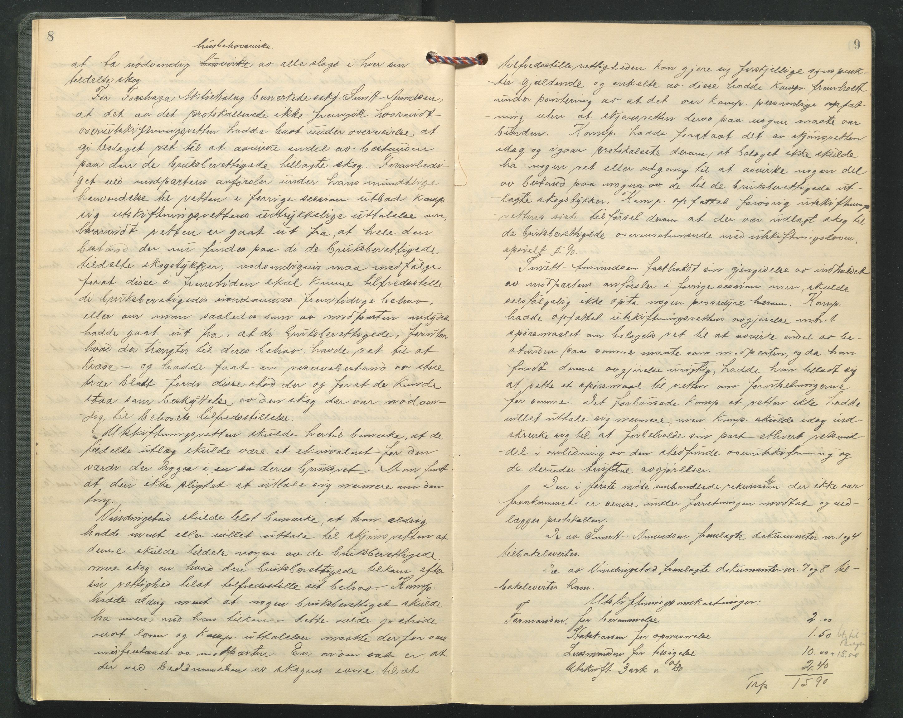 Hedmark og Østerdal jordskifterett, AV/SAH-JORDSKIFTEH-002/G/Ga/L0005/0001: Rettsbøker / Rettsbok - O, 1916-1921, p. 8-9