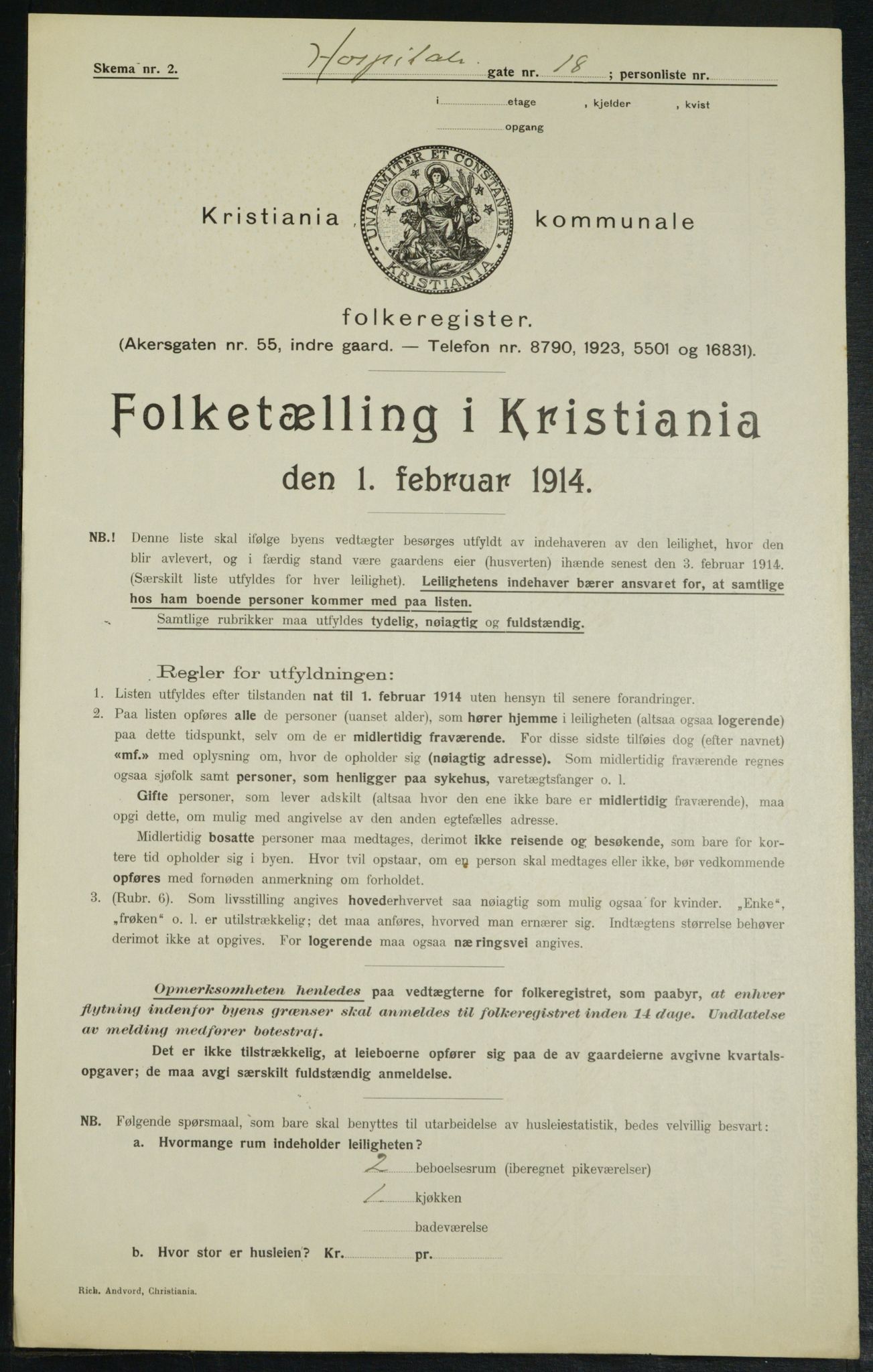 OBA, Municipal Census 1914 for Kristiania, 1914, p. 41599