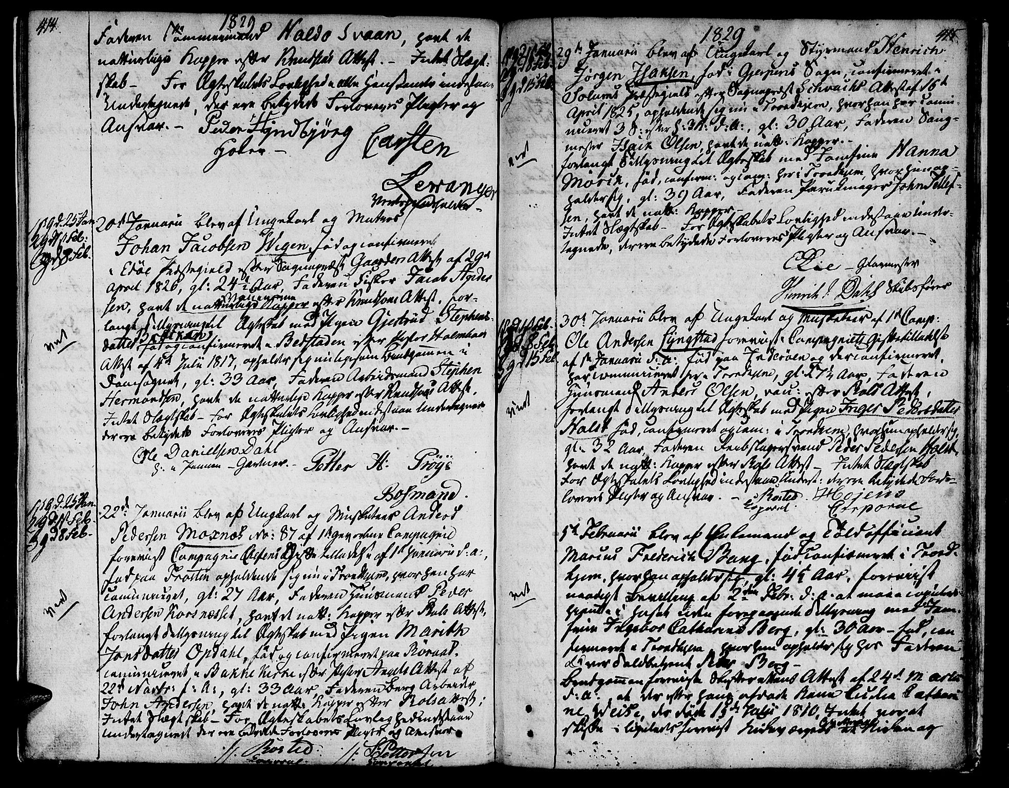 Ministerialprotokoller, klokkerbøker og fødselsregistre - Sør-Trøndelag, SAT/A-1456/601/L0042: Parish register (official) no. 601A10, 1802-1830, p. 414-415