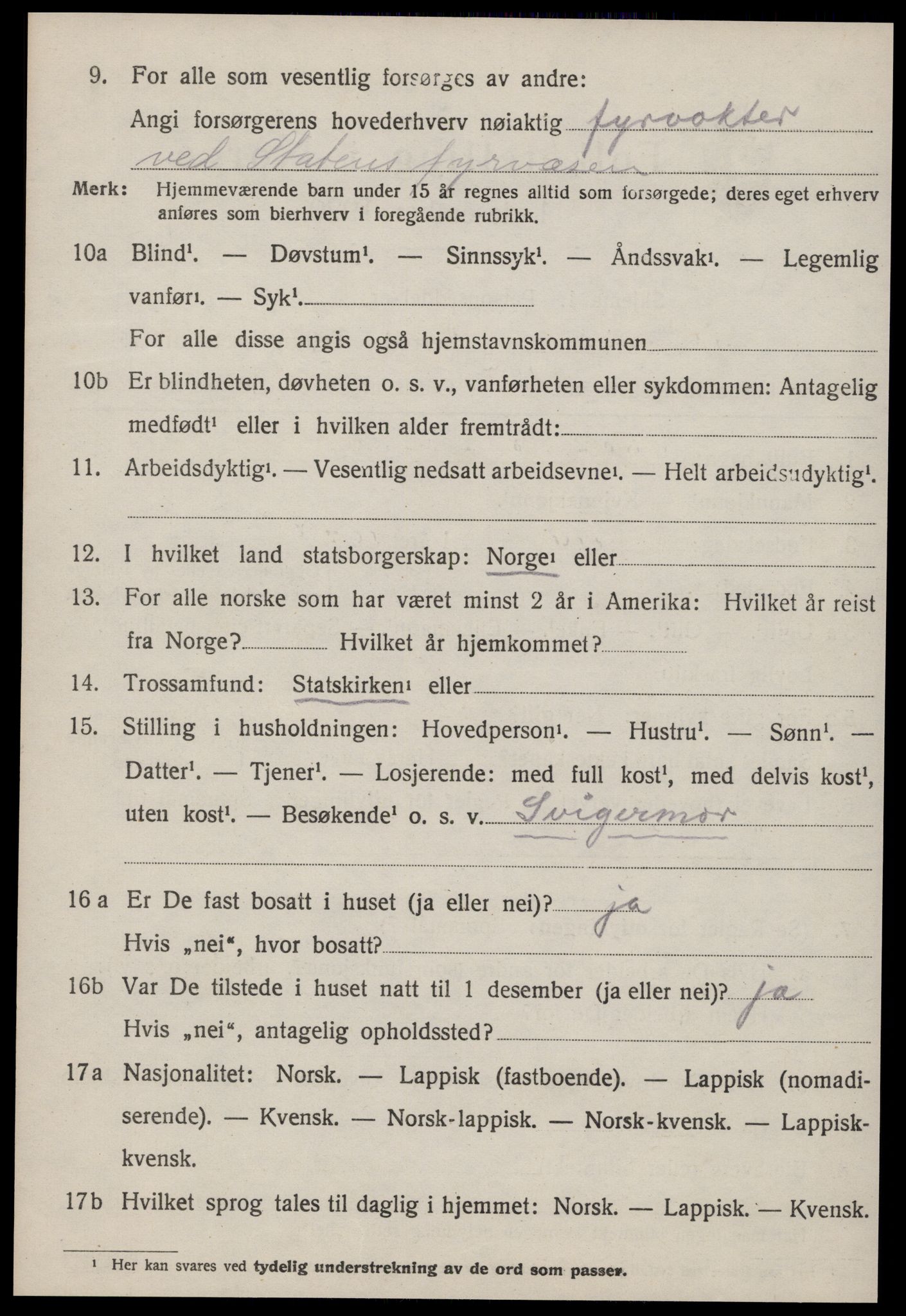 SAT, 1920 census for Ørland, 1920, p. 6092