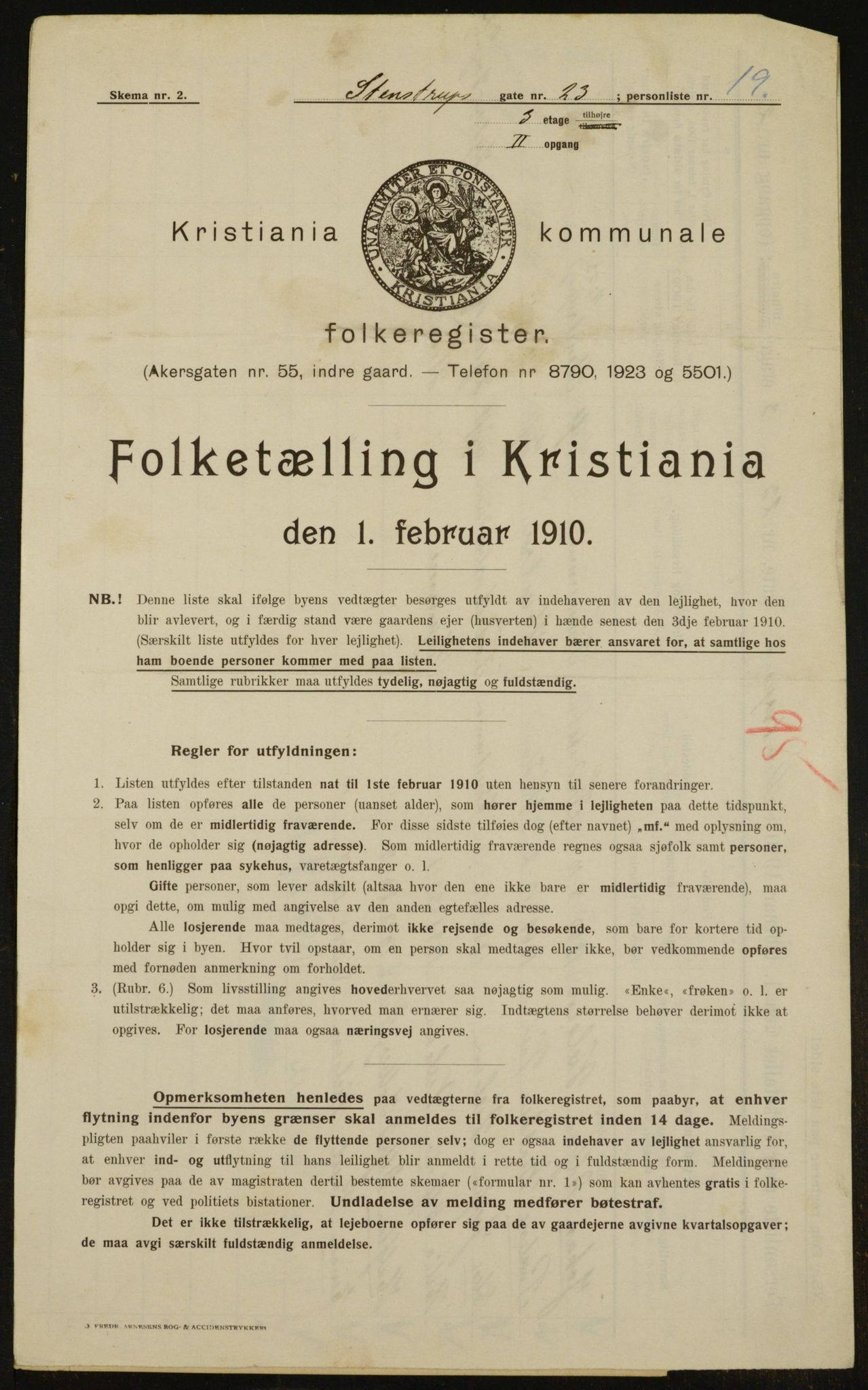 OBA, Municipal Census 1910 for Kristiania, 1910, p. 96336