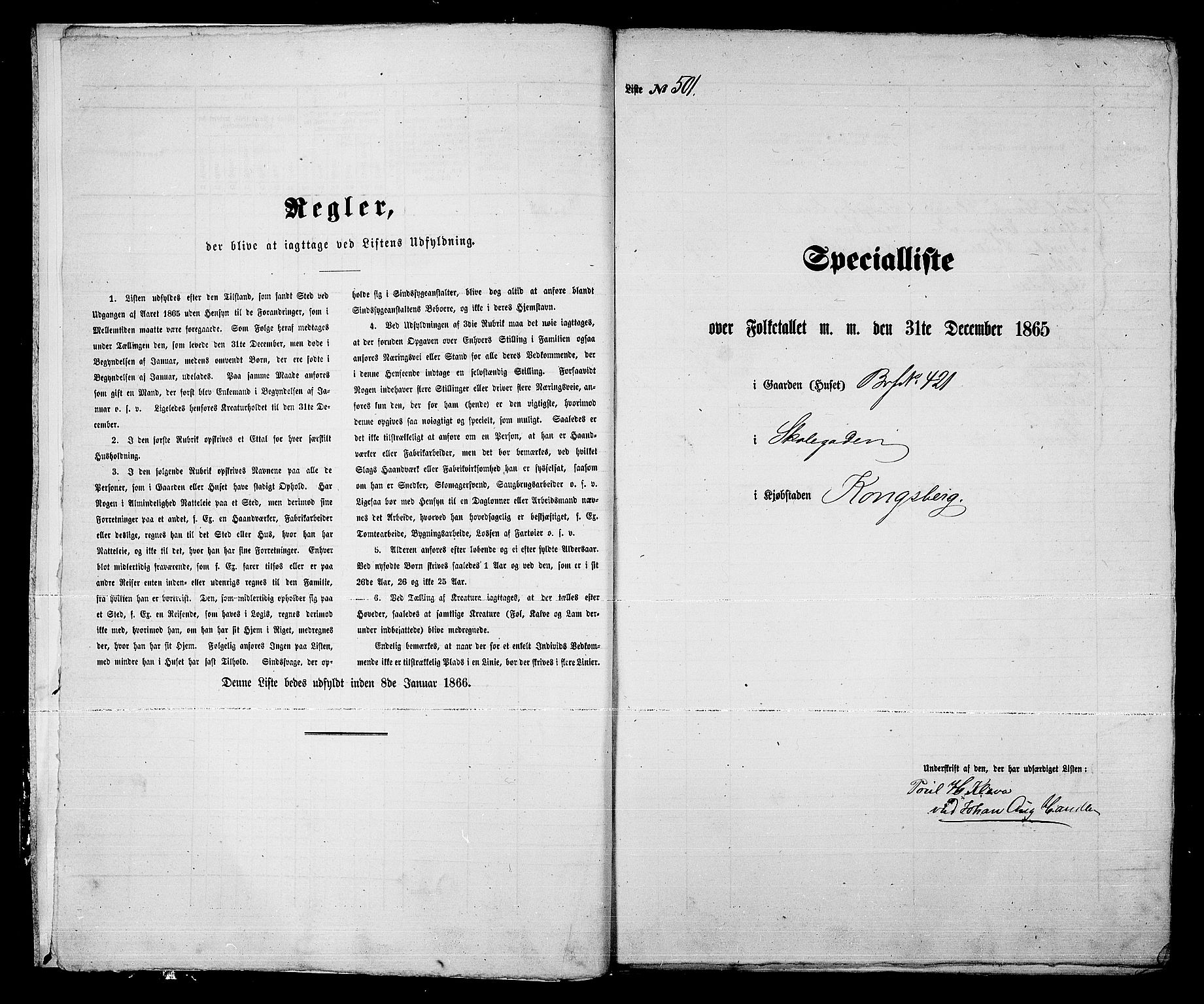 RA, 1865 census for Kongsberg/Kongsberg, 1865, p. 1014