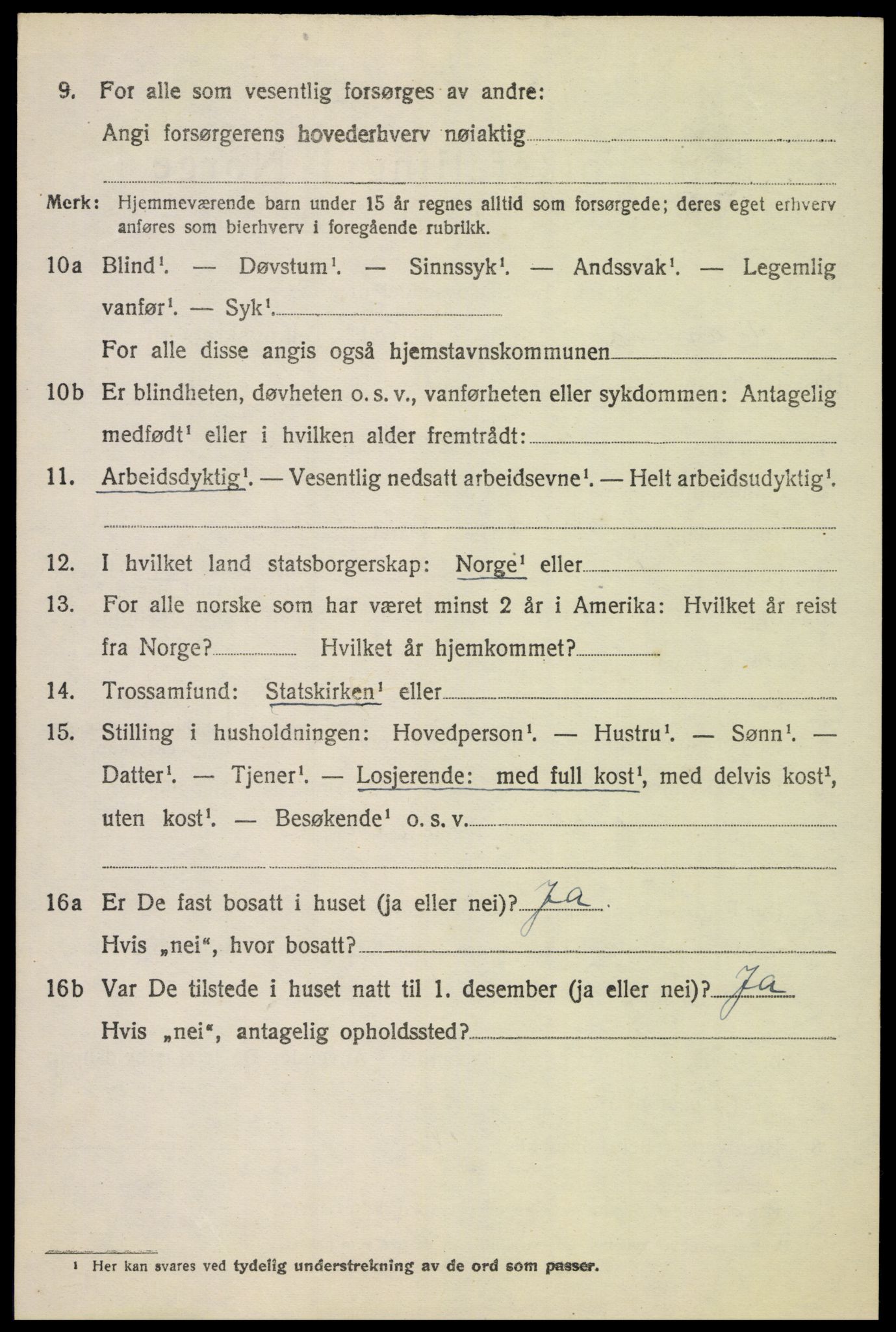 SAH, 1920 census for Vardal, 1920, p. 4870