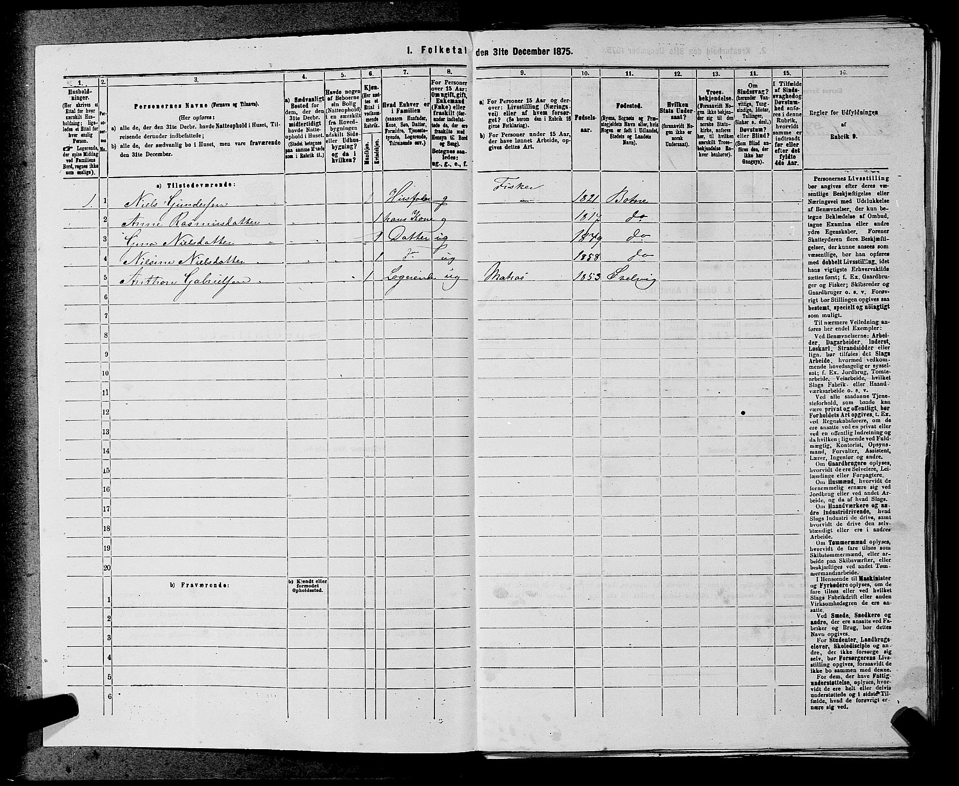 SAKO, 1875 census for 0713P Sande, 1875, p. 45