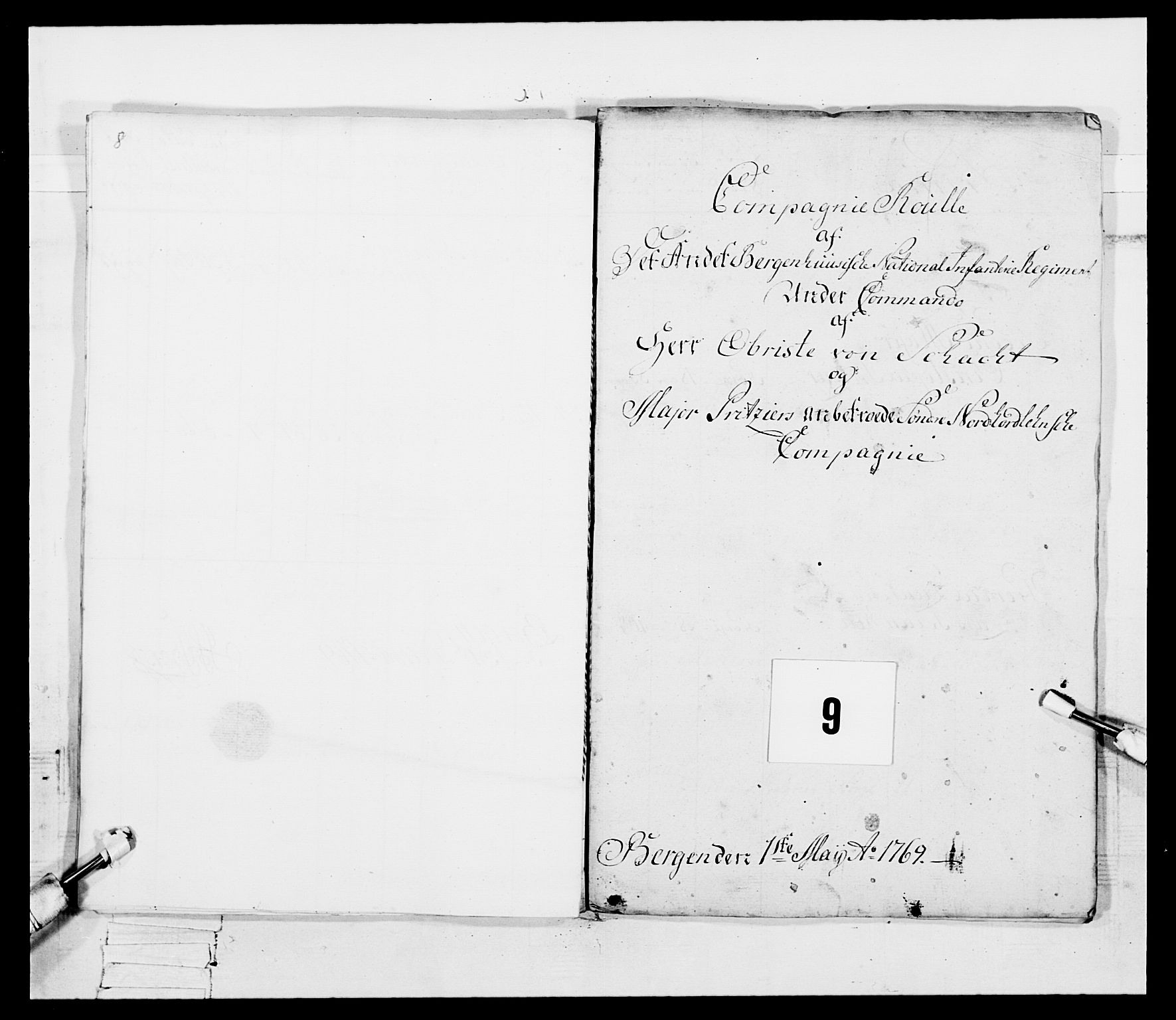 Generalitets- og kommissariatskollegiet, Det kongelige norske kommissariatskollegium, AV/RA-EA-5420/E/Eh/L0092: 2. Bergenhusiske nasjonale infanteriregiment, 1769-1771, p. 97