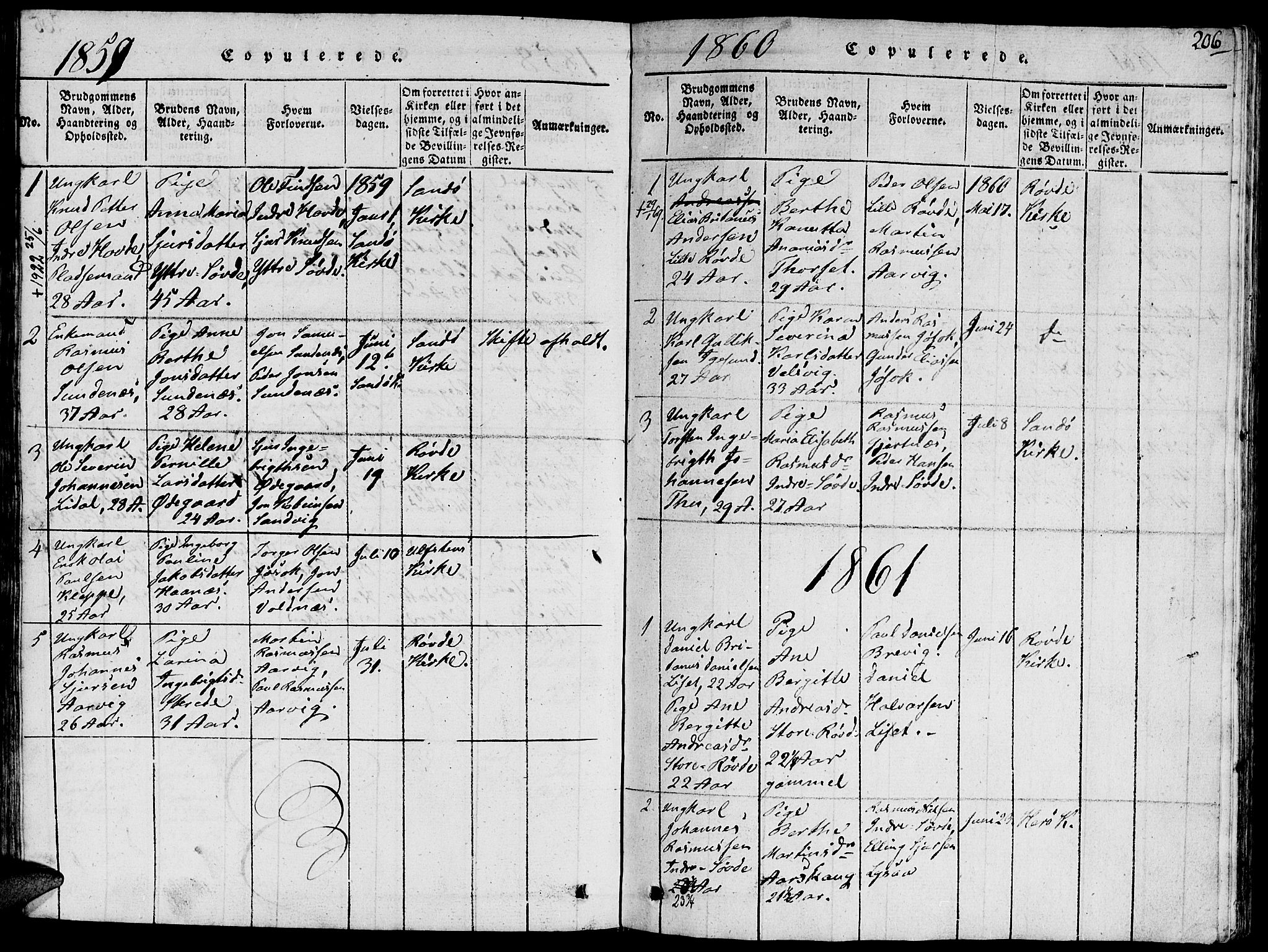 Ministerialprotokoller, klokkerbøker og fødselsregistre - Møre og Romsdal, SAT/A-1454/504/L0054: Parish register (official) no. 504A01, 1816-1861, p. 206