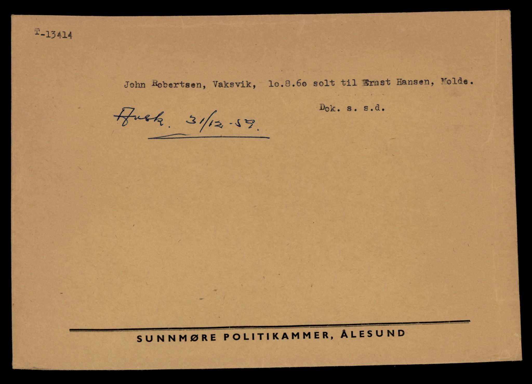 Møre og Romsdal vegkontor - Ålesund trafikkstasjon, AV/SAT-A-4099/F/Fe/L0039: Registreringskort for kjøretøy T 13361 - T 13530, 1927-1998, p. 891