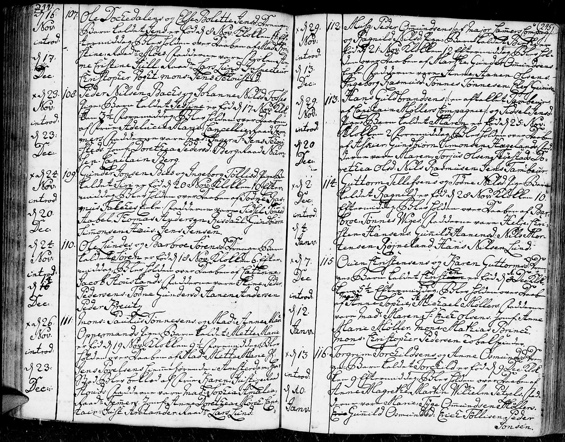 Kristiansand domprosti, AV/SAK-1112-0006/F/Fa/L0002: Parish register (official) no. A 2, 1755-1778, p. 244-245