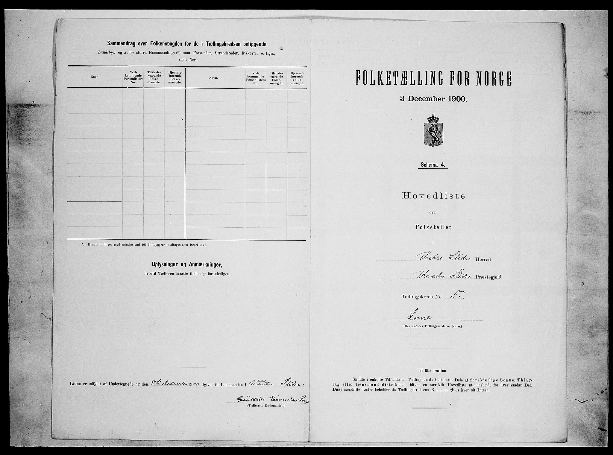 SAH, 1900 census for Vestre Slidre, 1900, p. 29