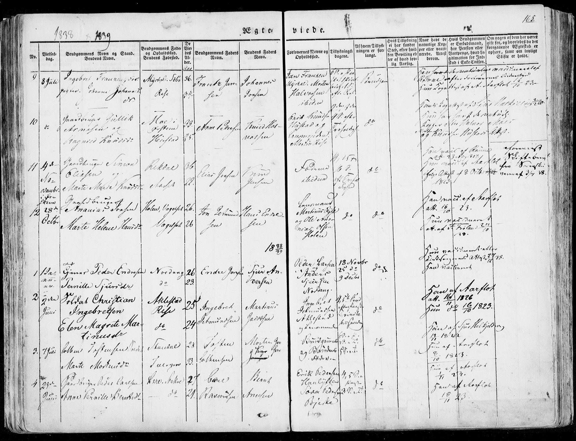 Ministerialprotokoller, klokkerbøker og fødselsregistre - Møre og Romsdal, SAT/A-1454/515/L0208: Parish register (official) no. 515A04, 1830-1846, p. 165
