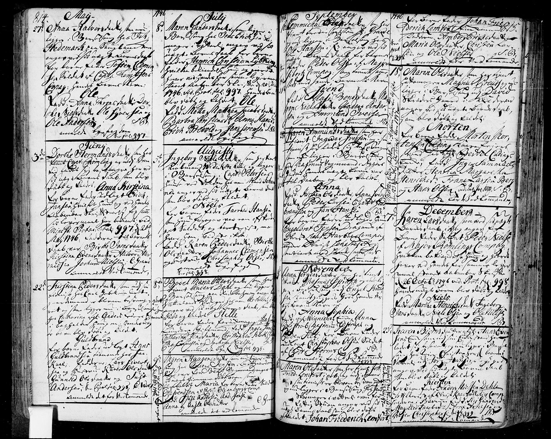 Oslo domkirke Kirkebøker, SAO/A-10752/F/Fa/L0004: Parish register (official) no. 4, 1743-1786, p. 814-815