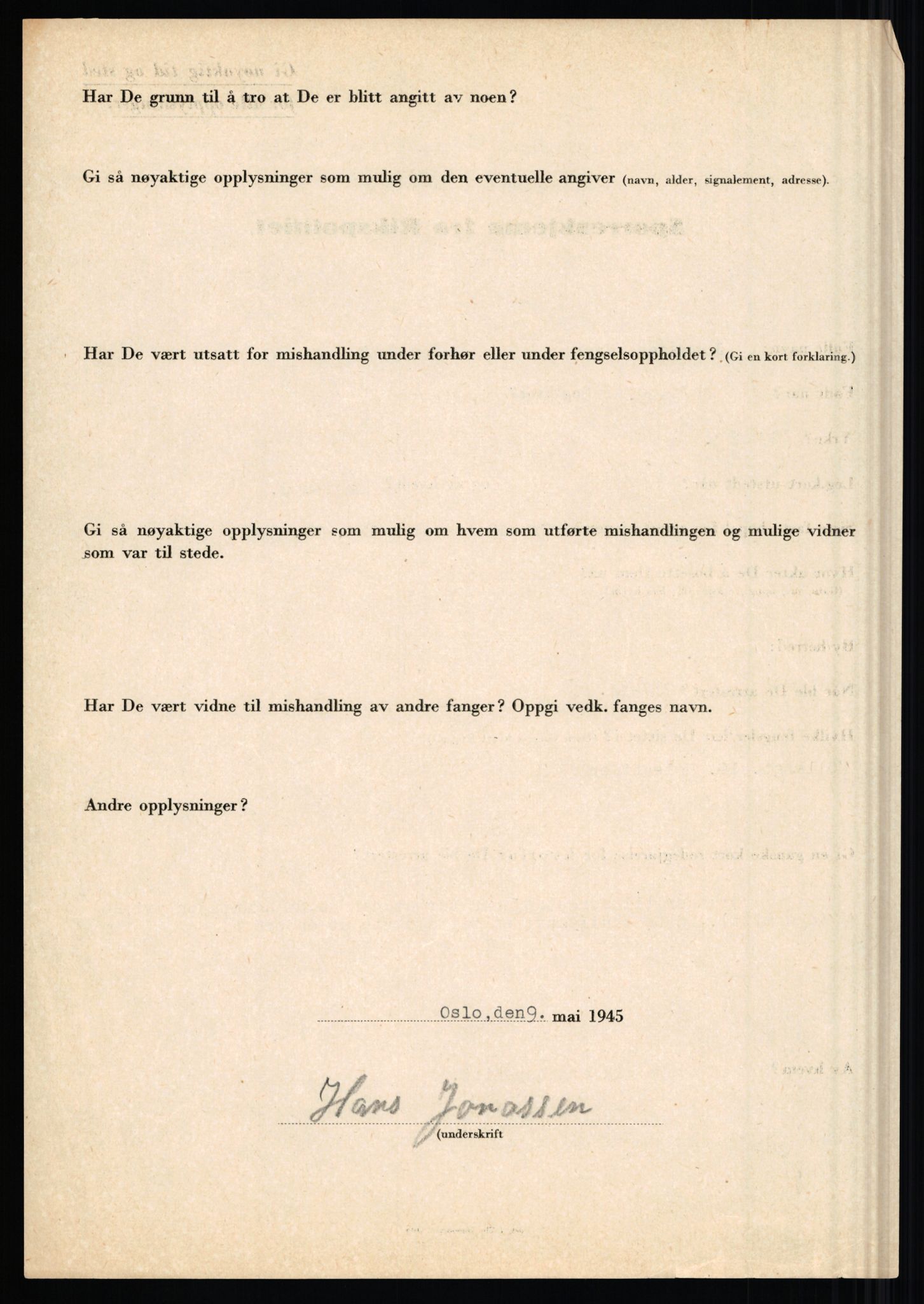 Rikspolitisjefen, AV/RA-S-1560/L/L0008: Jaffe, Bernhard - Karset, Helge Hafsahl, 1940-1945, p. 1006