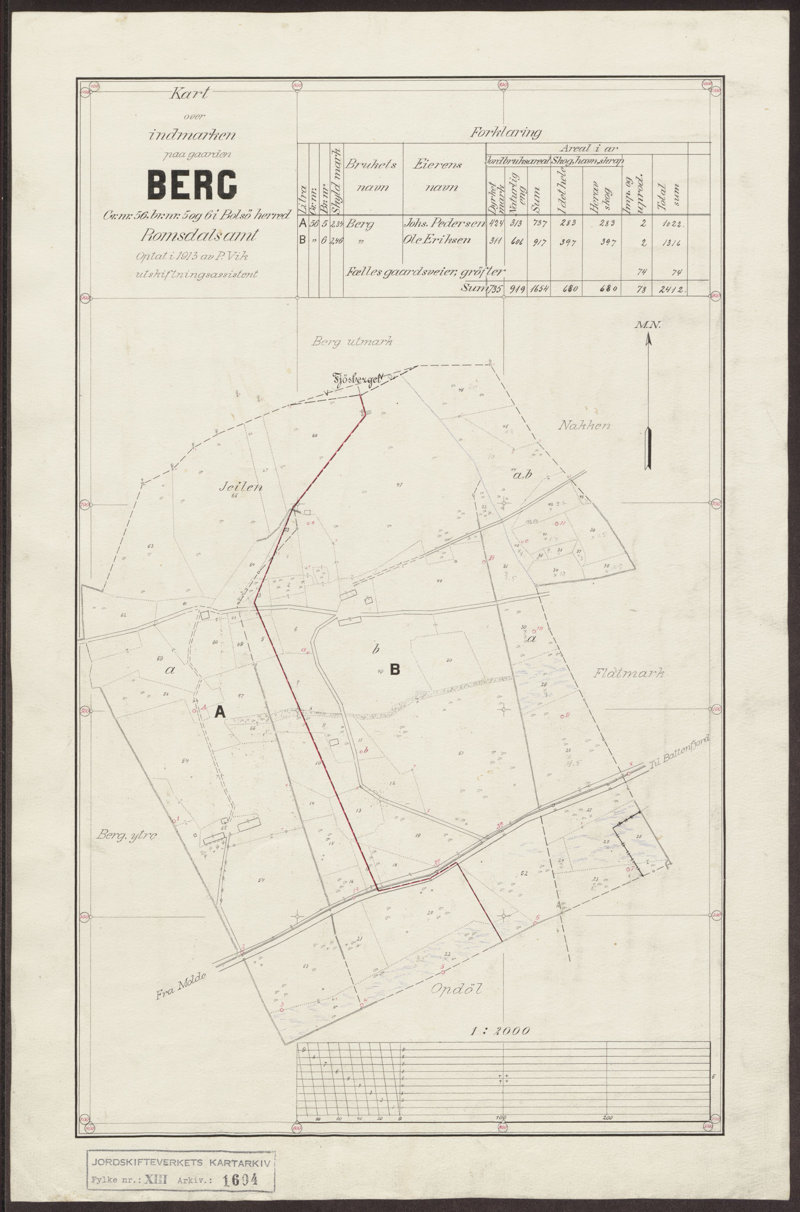 Jordskifteverkets kartarkiv, RA/S-3929/T, 1859-1988, p. 1882